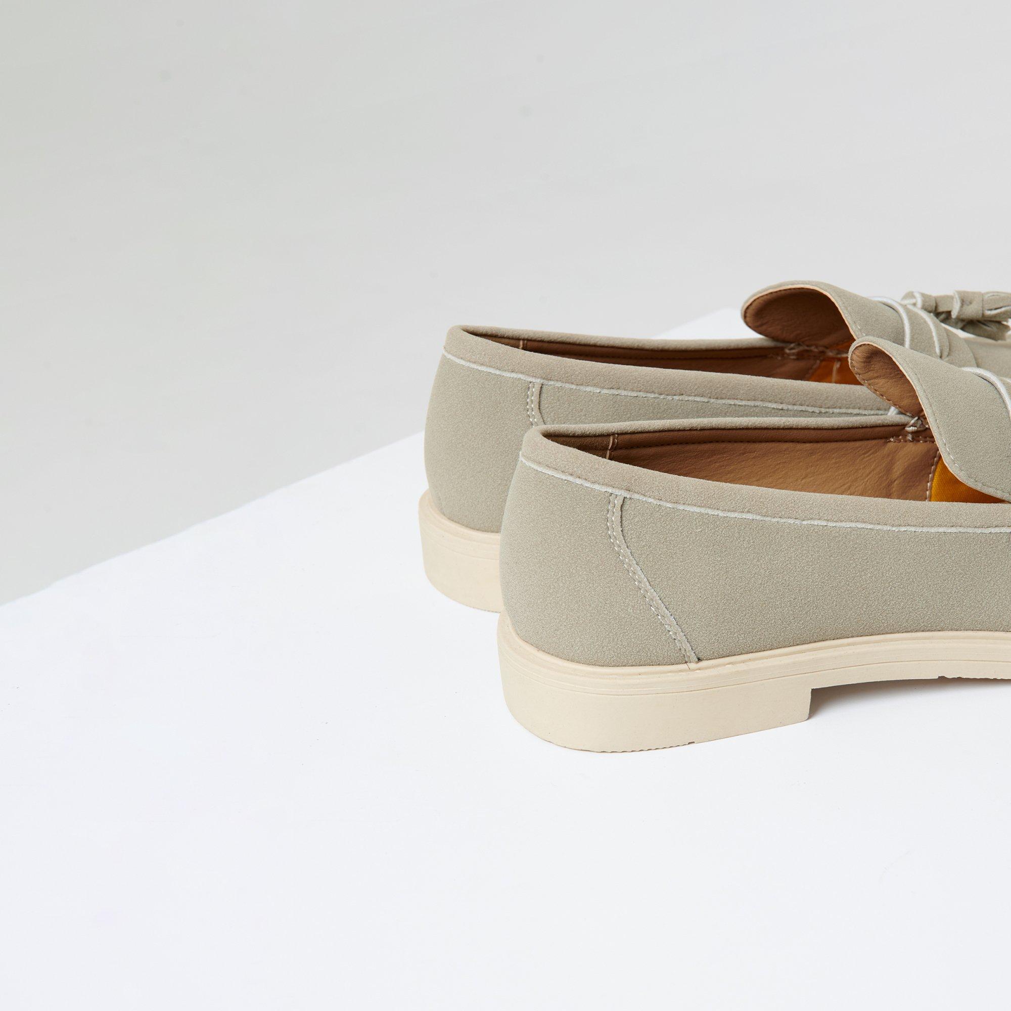 Stone - Threadbare - Faux Suede Tassel Loafers - 3