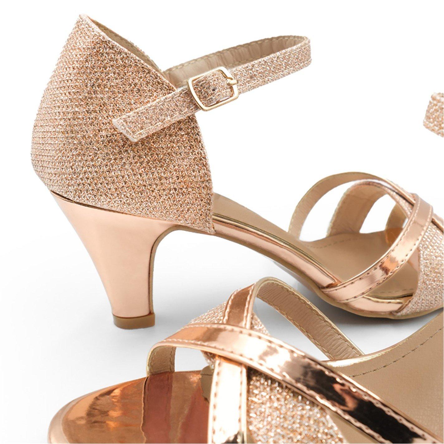 Champagne - Wheres That From - Artemis Mid High Heel In Champagne Glitter - 4