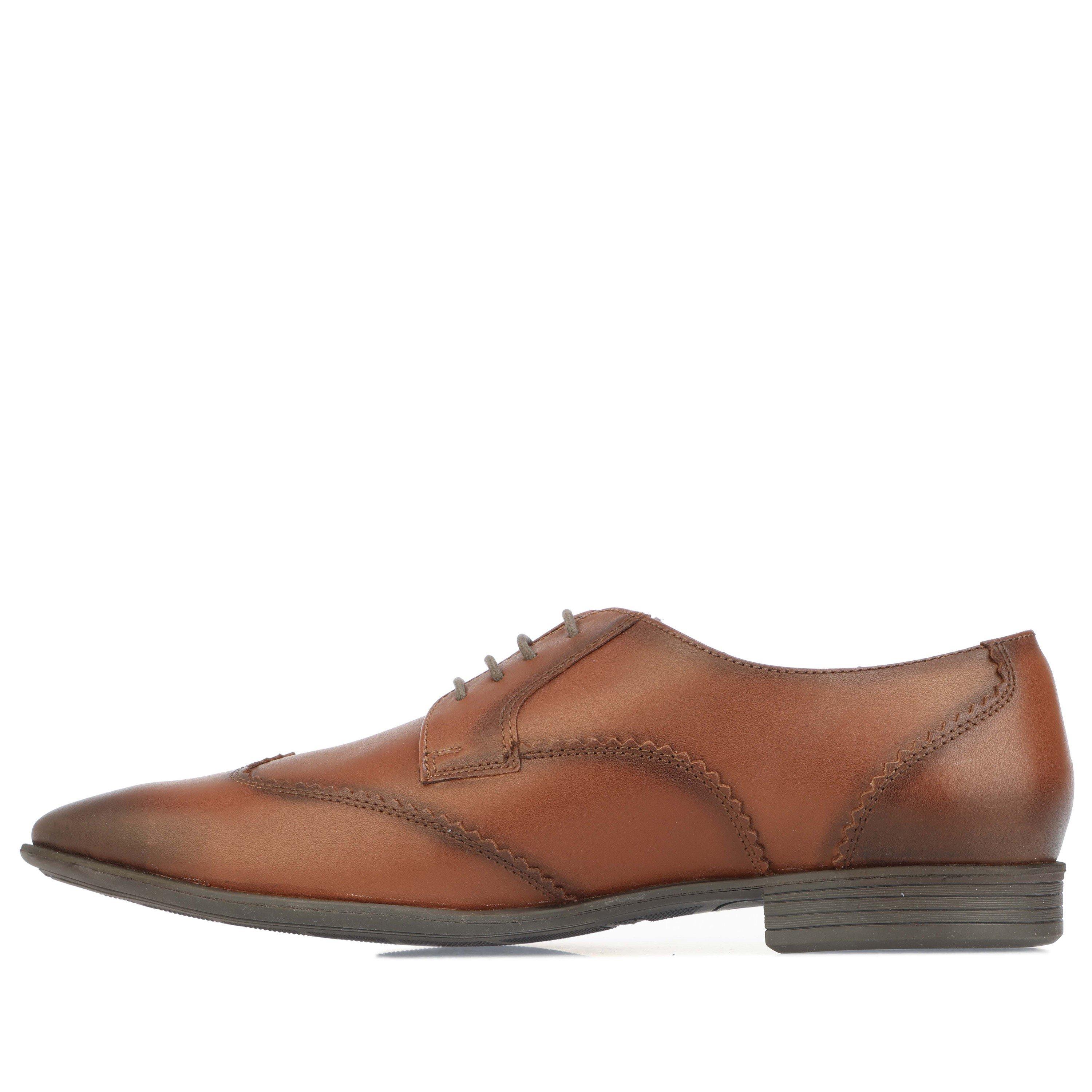 Tan - Lambretta - Blair Leather Wing Tip Shoes - 5