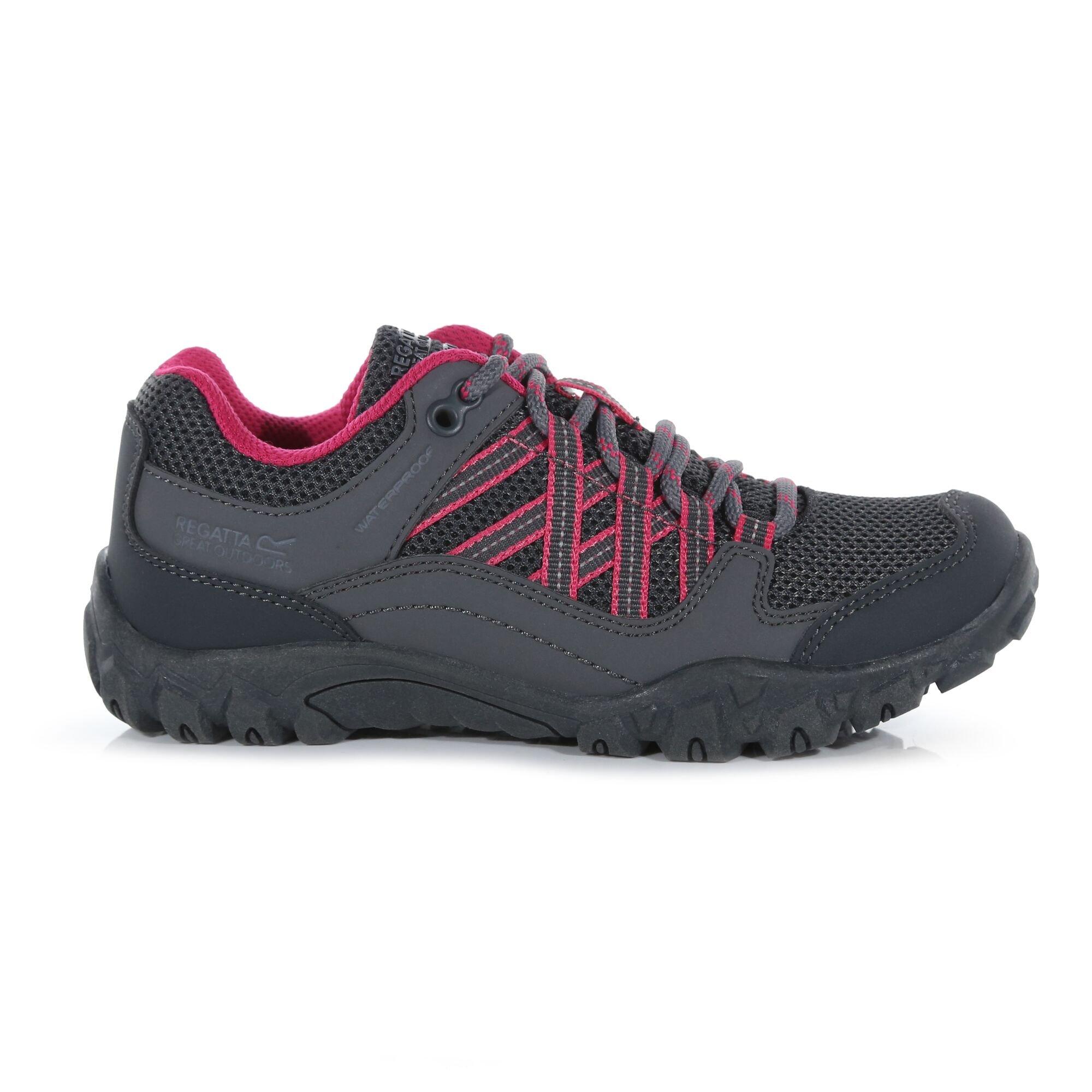 Steel/Pnkfus - Regatta - Edgepoint Low Junior Walking Boots - 1