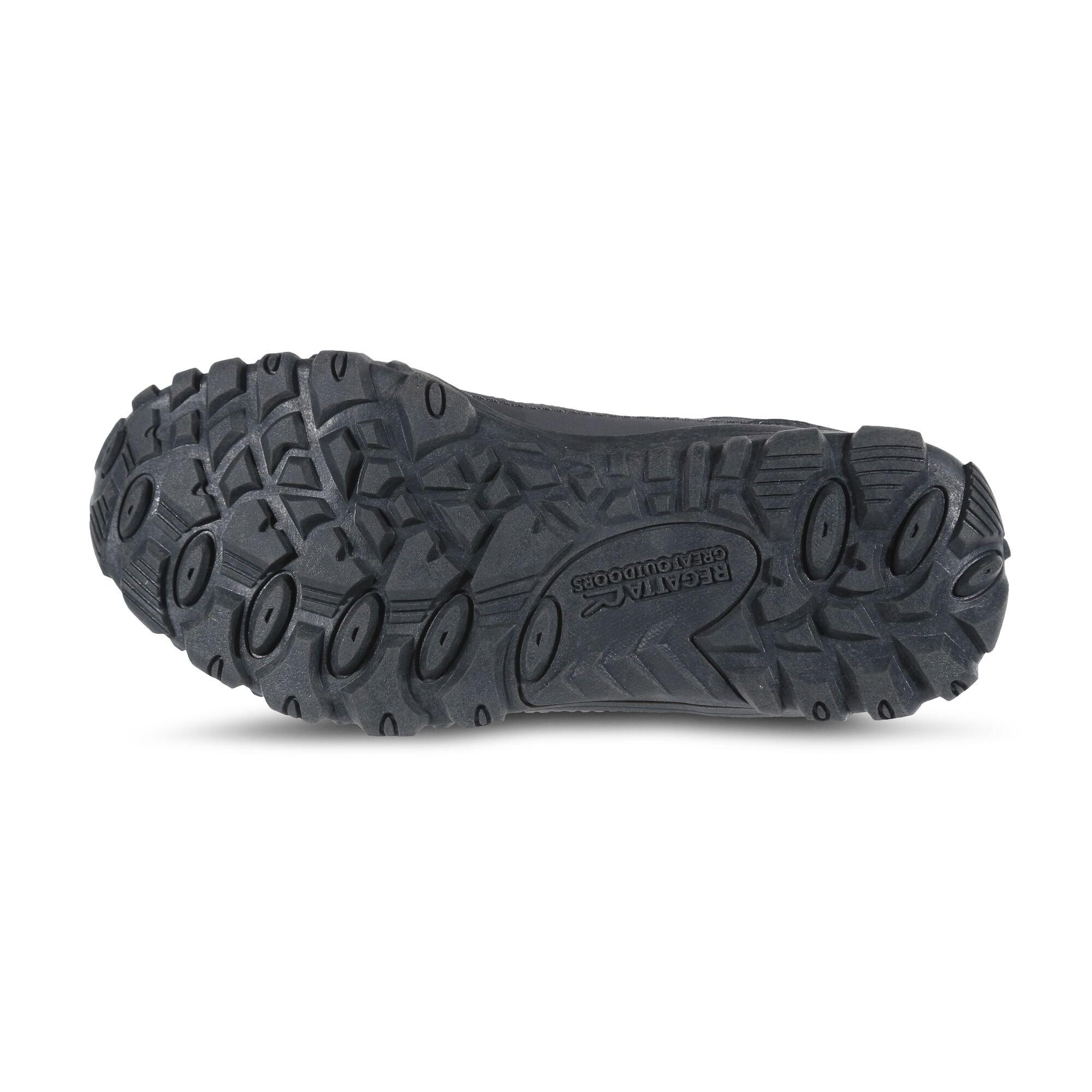 Steel/Pnkfus - Regatta - Kids Edgepoint Waterproof Low Walking Shoes - 5