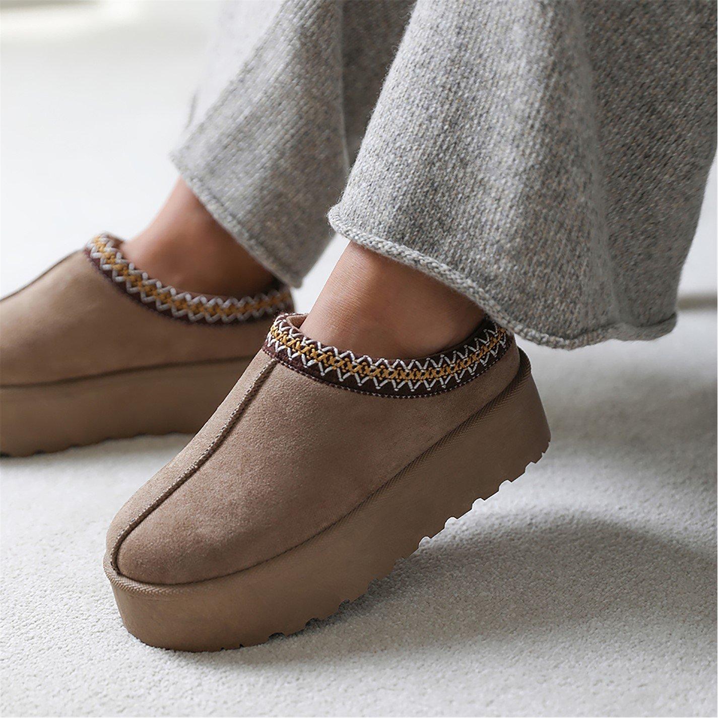 Camelsuede - Wheres That From - Allegra Camel Faux-Suede Embroidered Ankle Slipper - 2