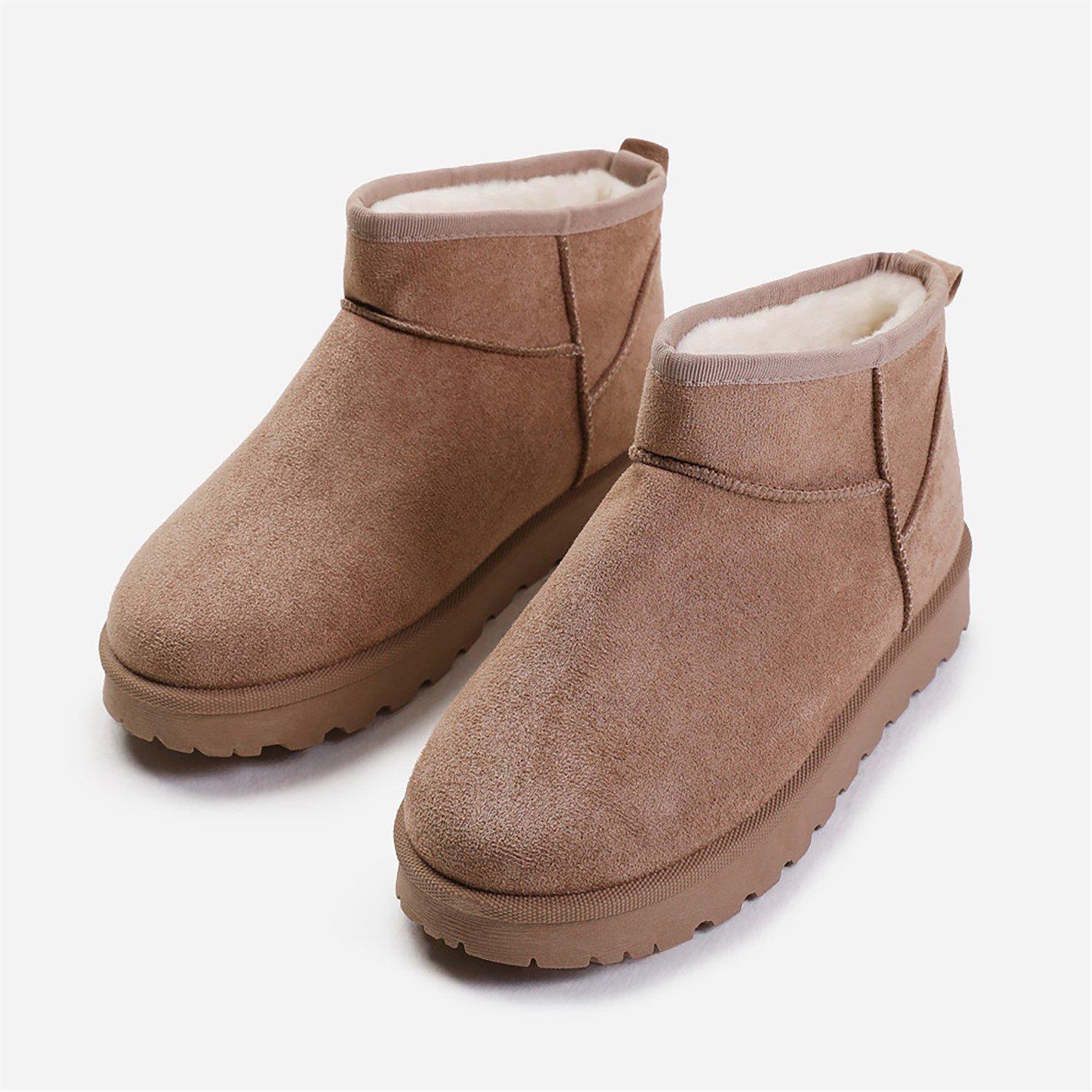 Camelsuede - Wheres That From - Camel Faux-Suede Maple Faux Fur Slipper Boots - 3