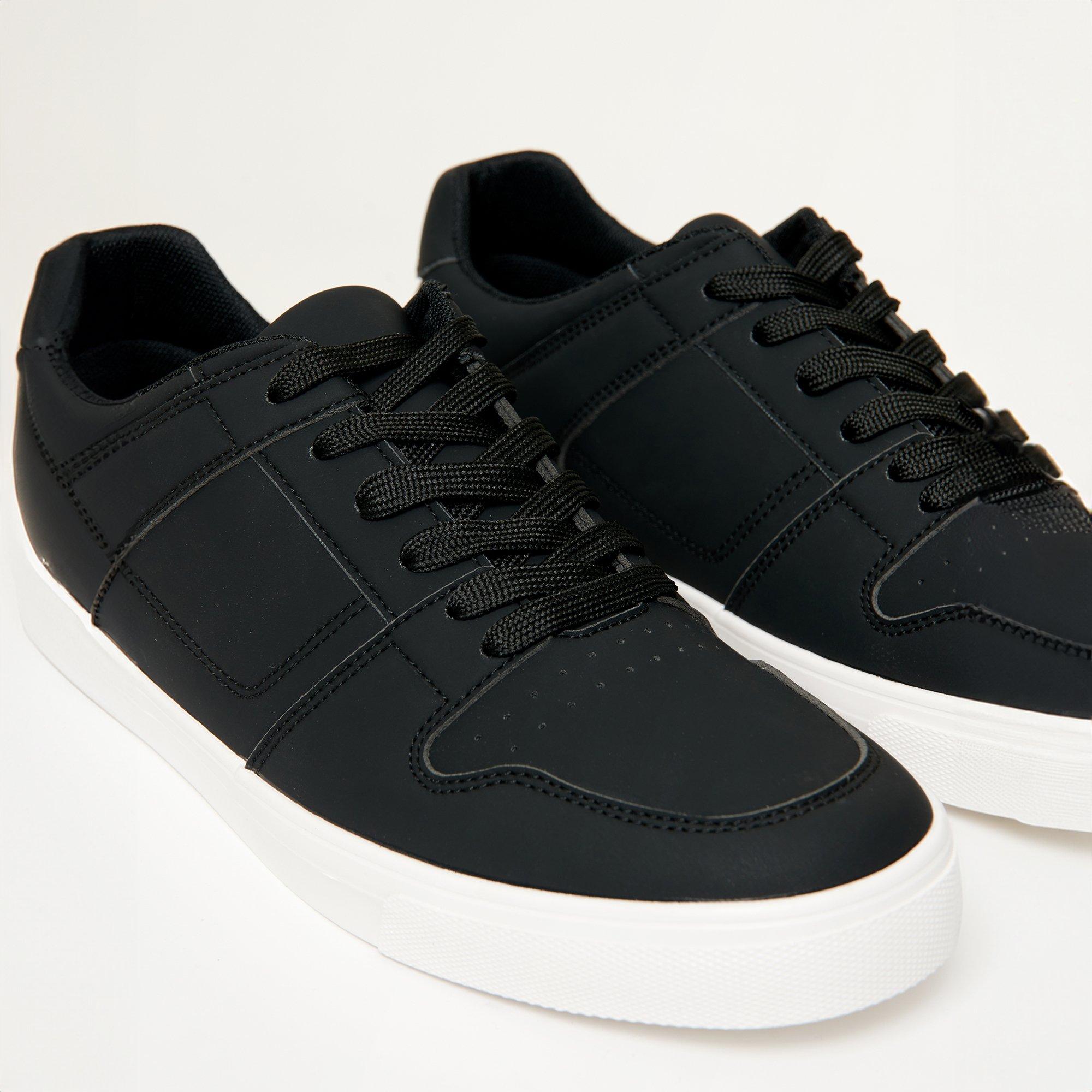 Black - Threadbare - Stitch Detail Court Trainers - 2
