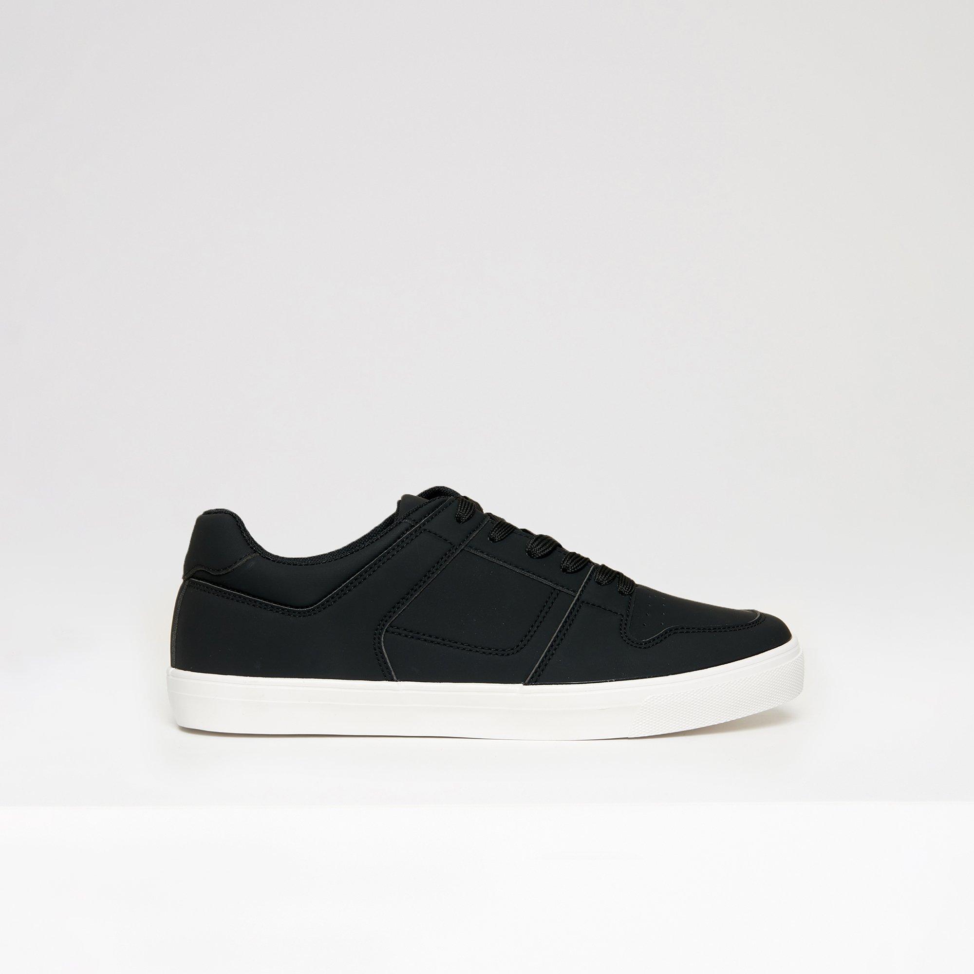 Black - Threadbare - Stitch Detail Court Trainers - 4