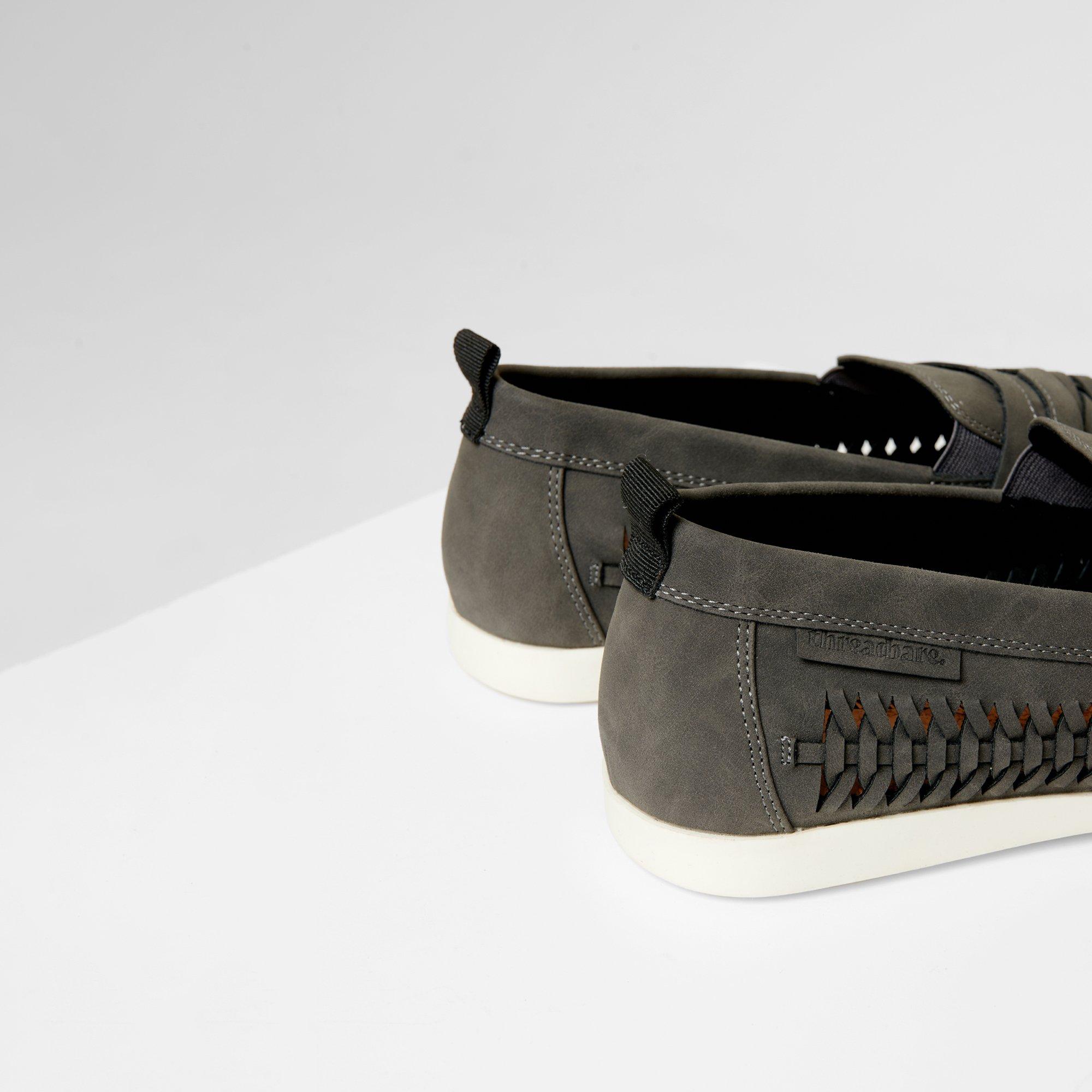 Grey - Threadbare - Faux Suede Woven Loafers - 3