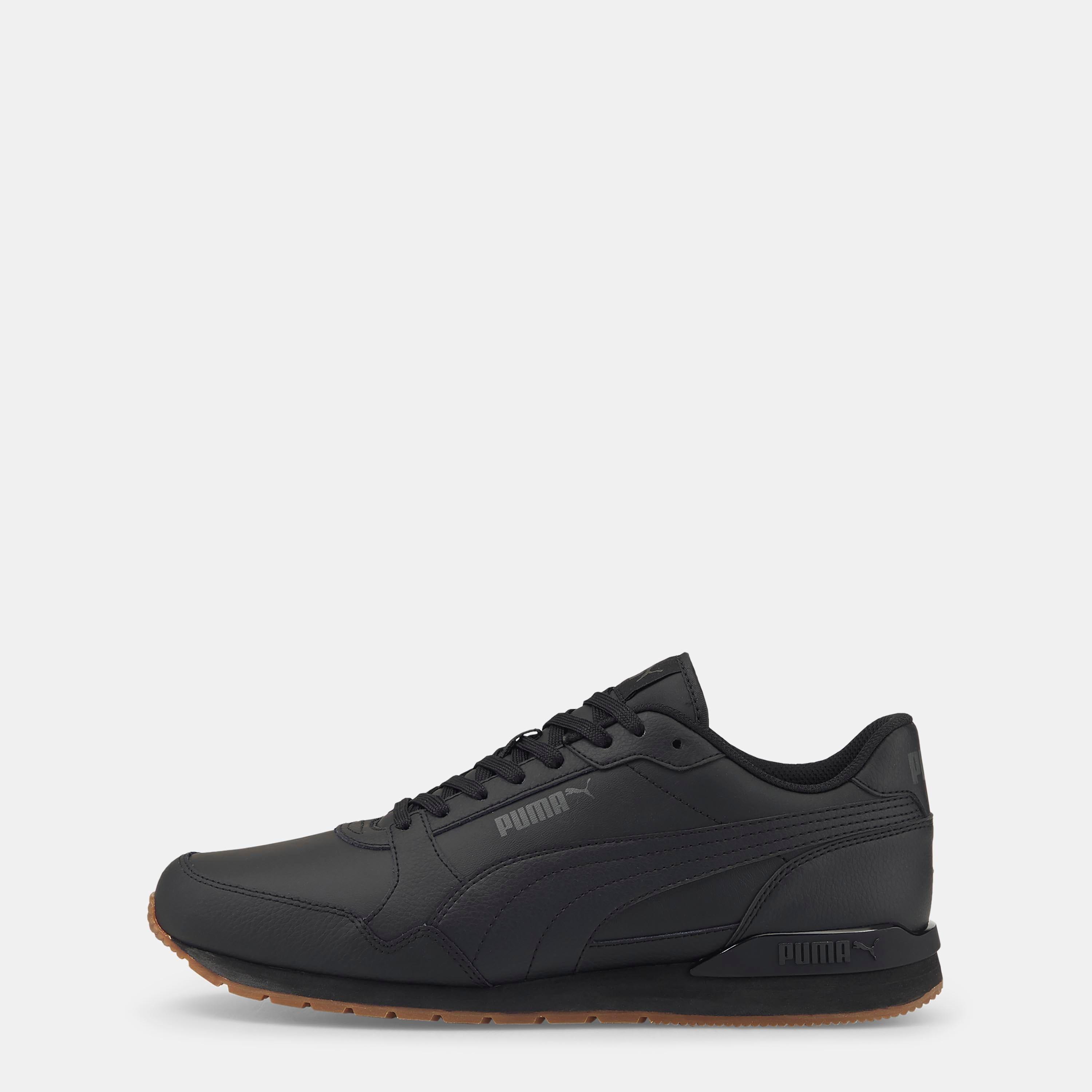 Black - Puma - ST Runner v3 Leather Trainers - 1