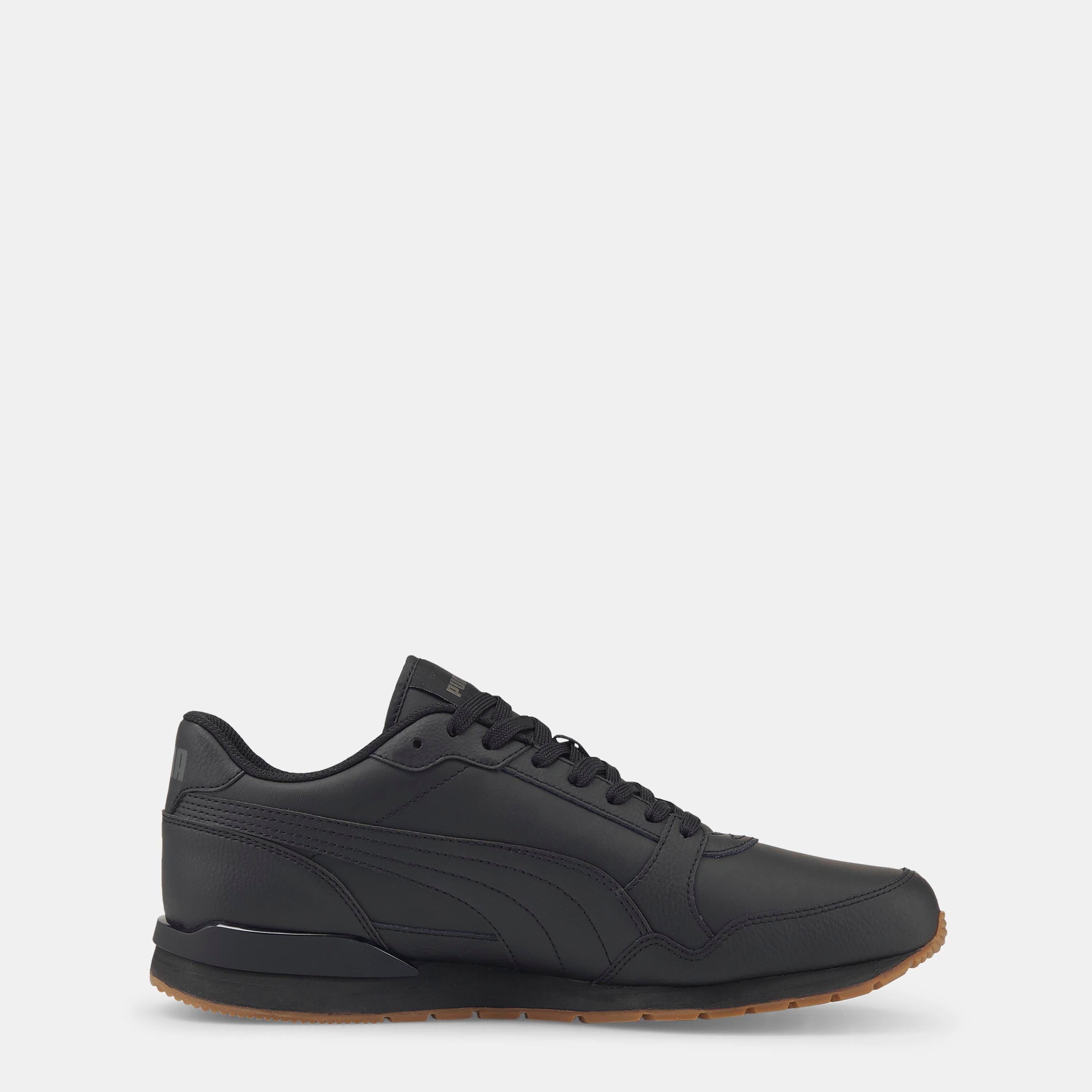Black - Puma - ST Runner v3 Leather Trainers - 2