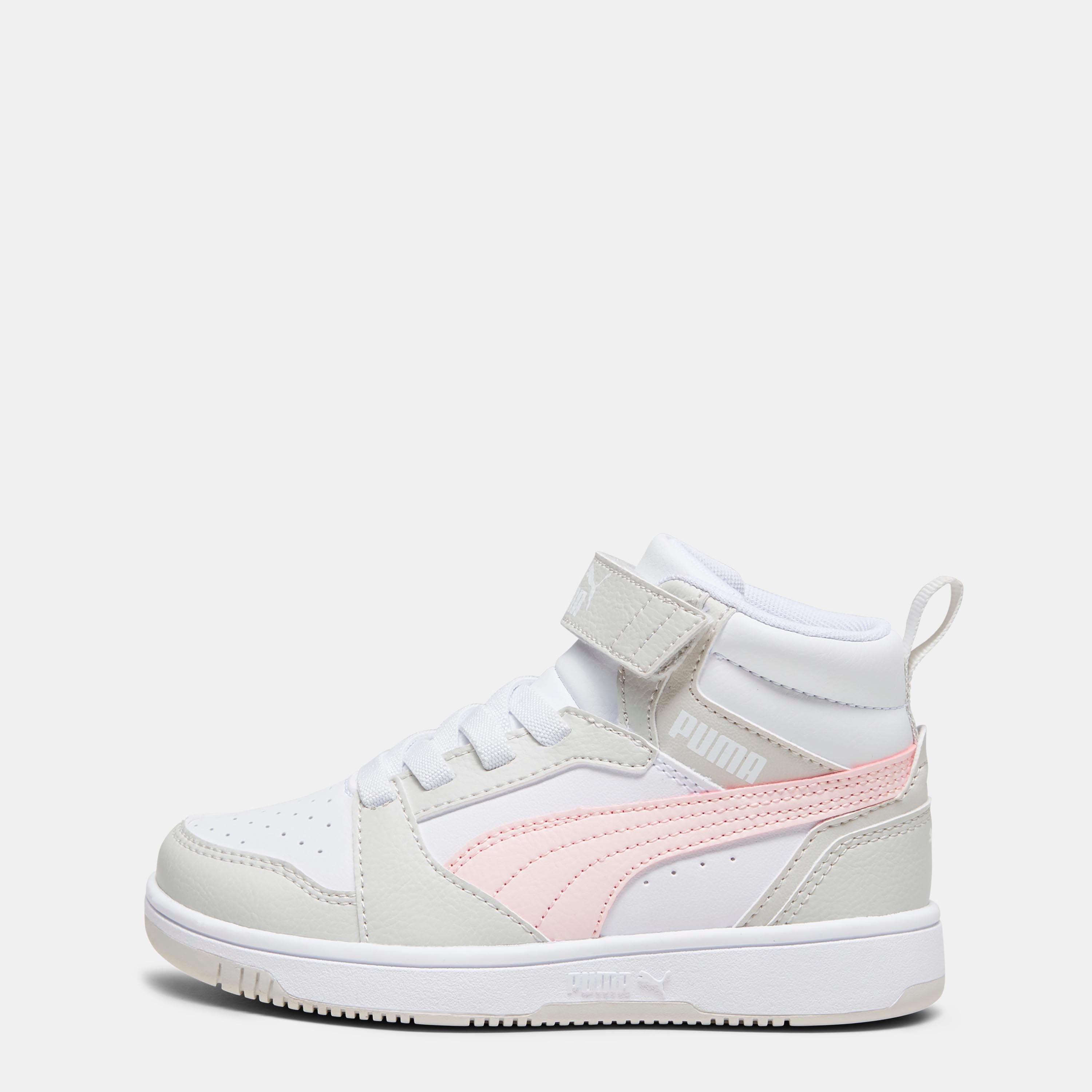 White Pink Grey - Puma - Rebound V6 Mid AC Trainers - 1