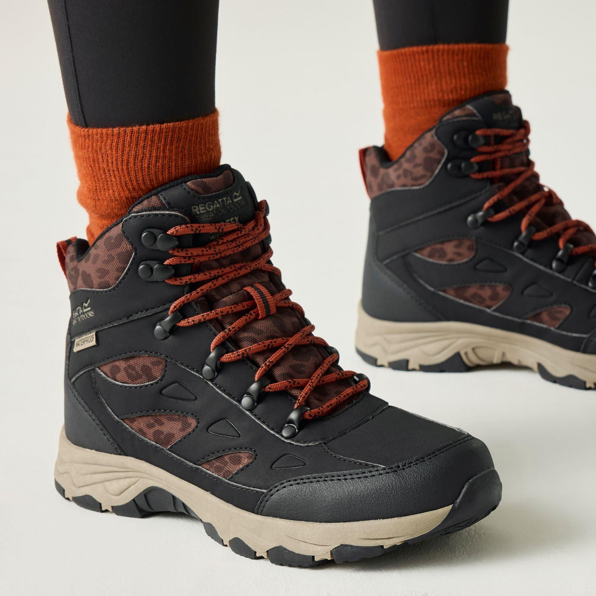 Black / Leopard - Regatta - Womens Vendora Waterproof Boots - 3