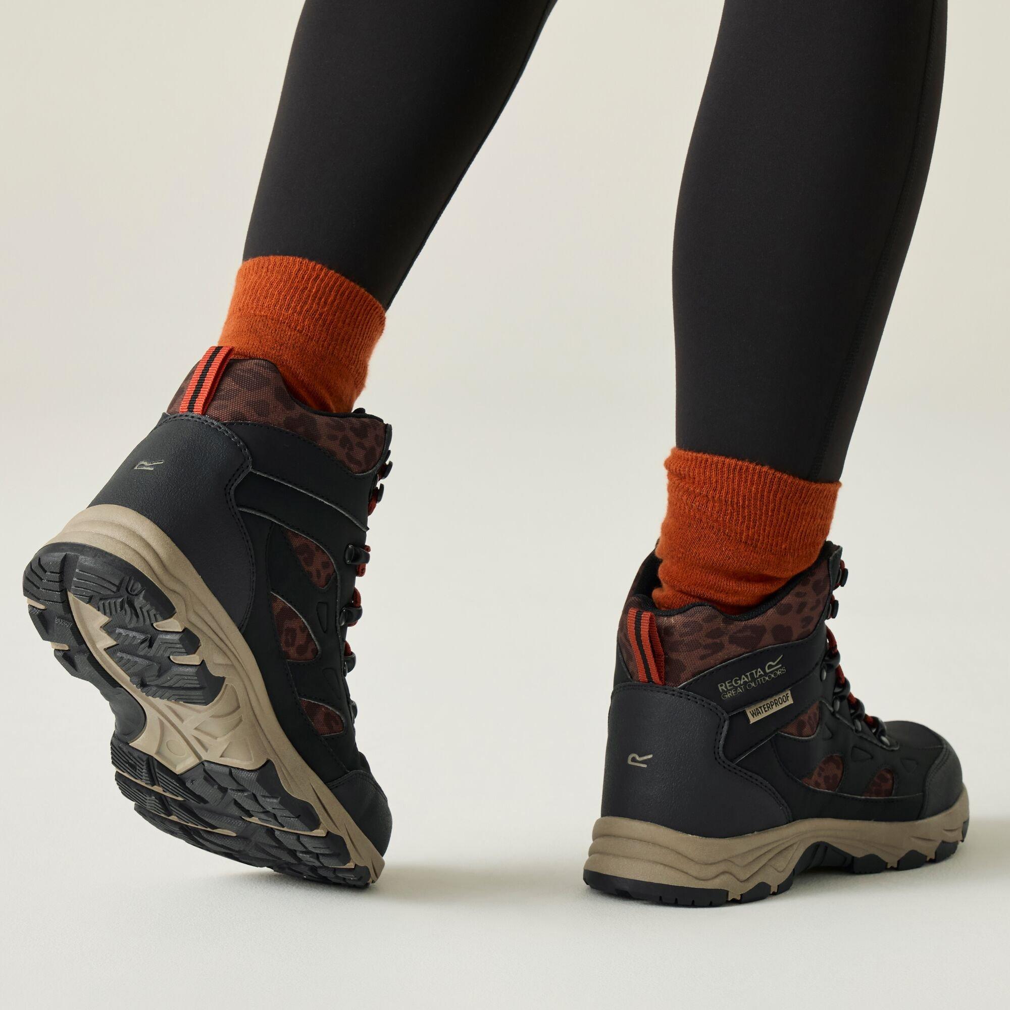 Black / Leopard - Regatta - Womens Vendora Waterproof Boots - 4