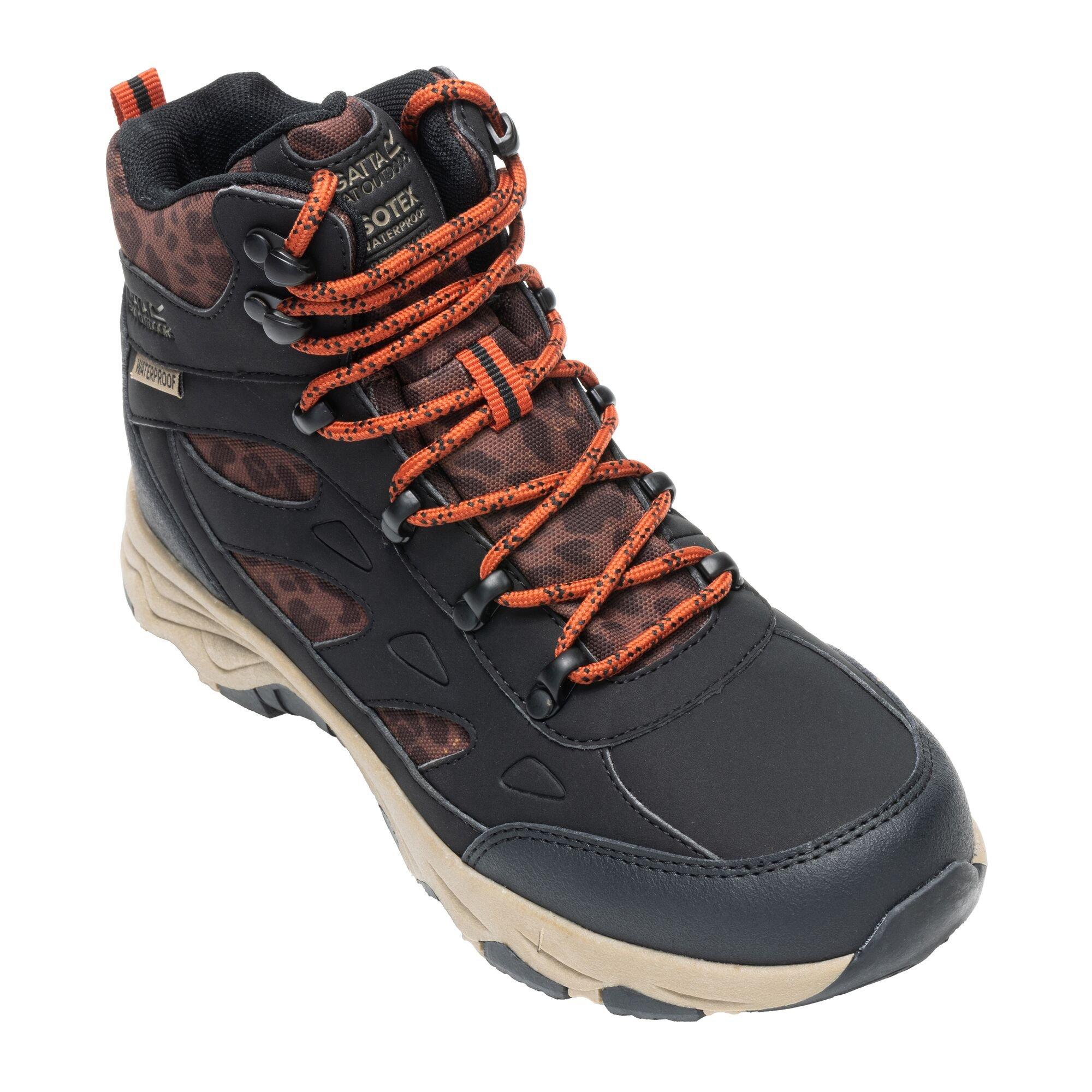 Black / Leopard - Regatta - Womens Vendora Waterproof Boots - 8