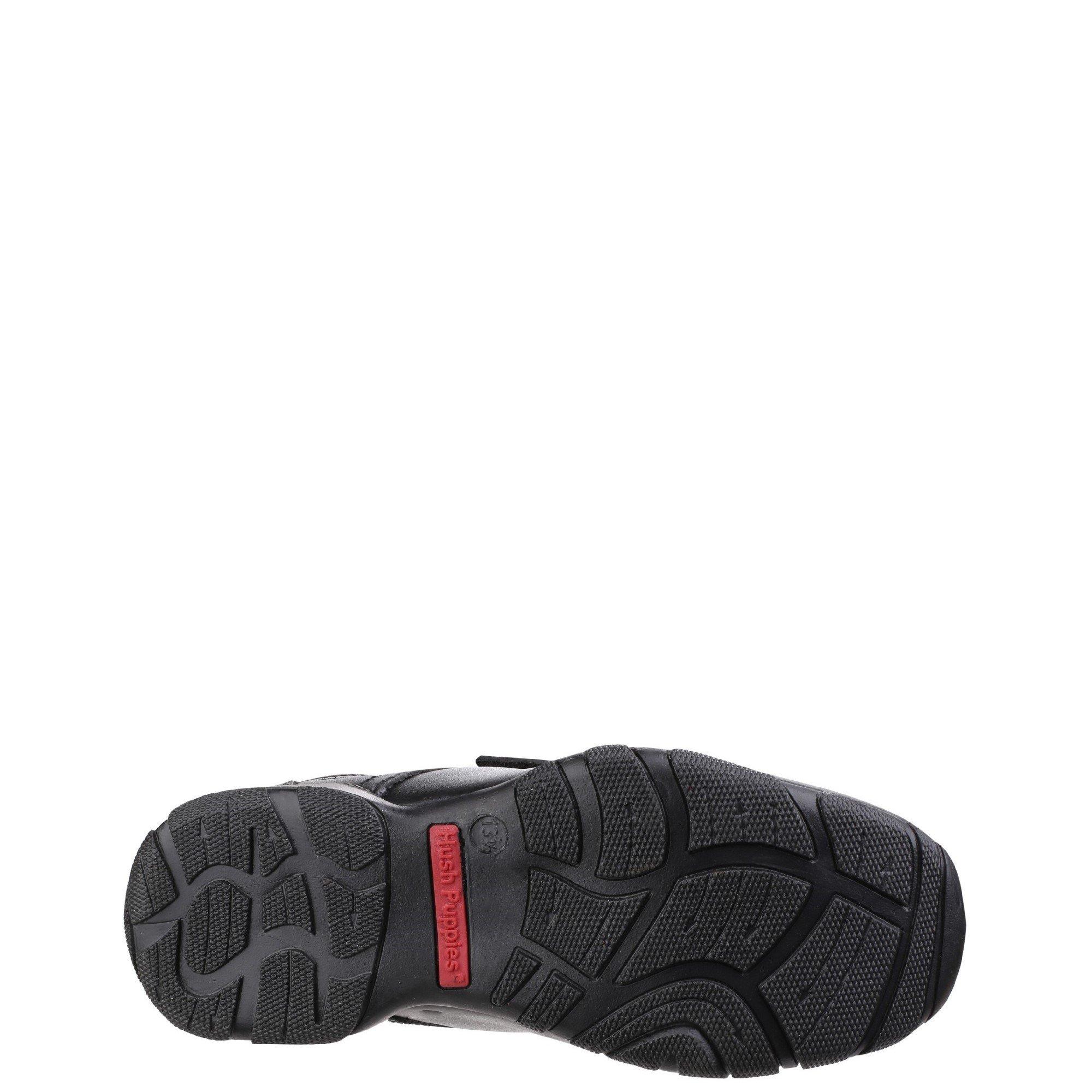 Black - Hush Puppies - Freddy 2 Junior School Shoe - 4