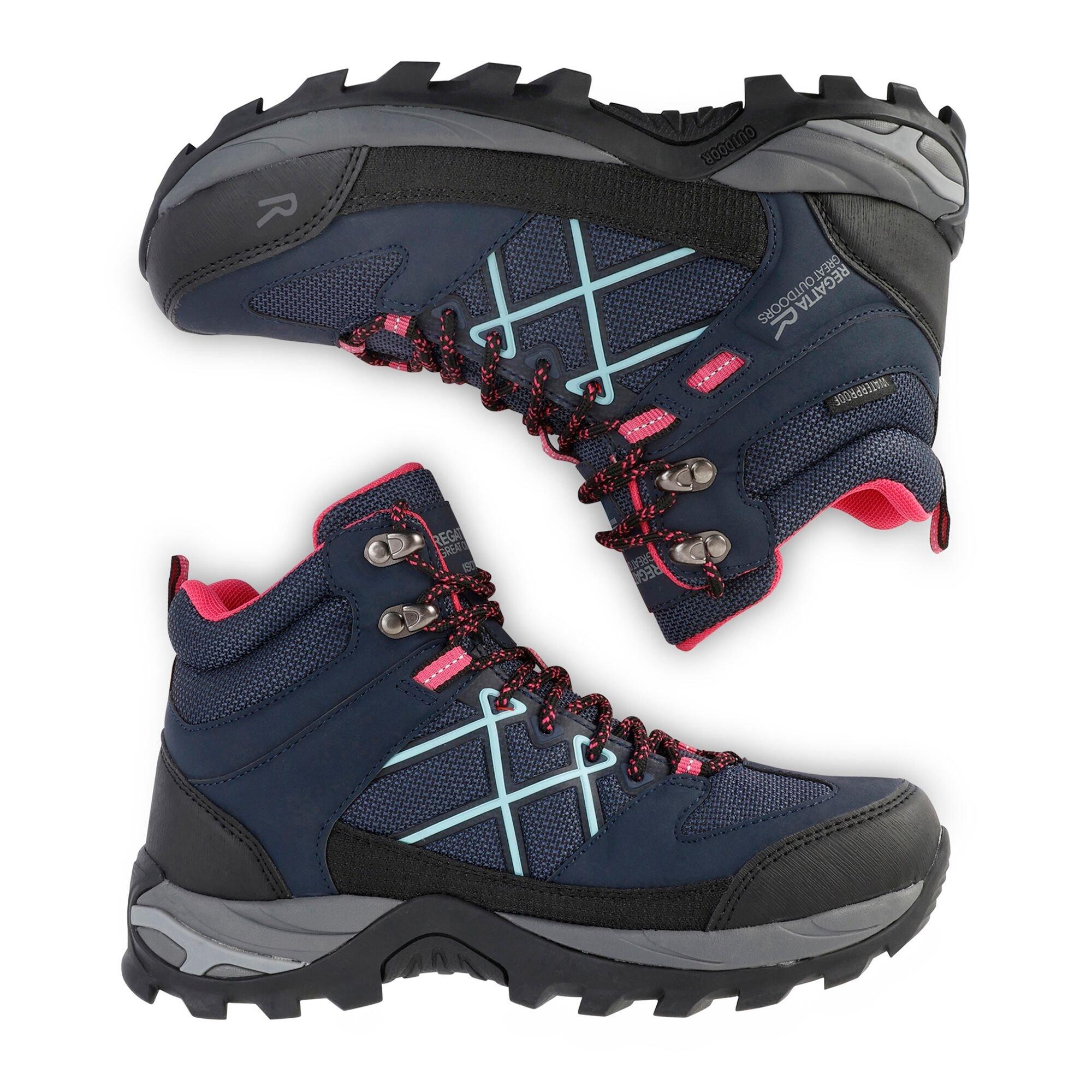 Navy/Pink/Aqua - Regatta - Womens Samaris III Waterproof Walking Boots - 3