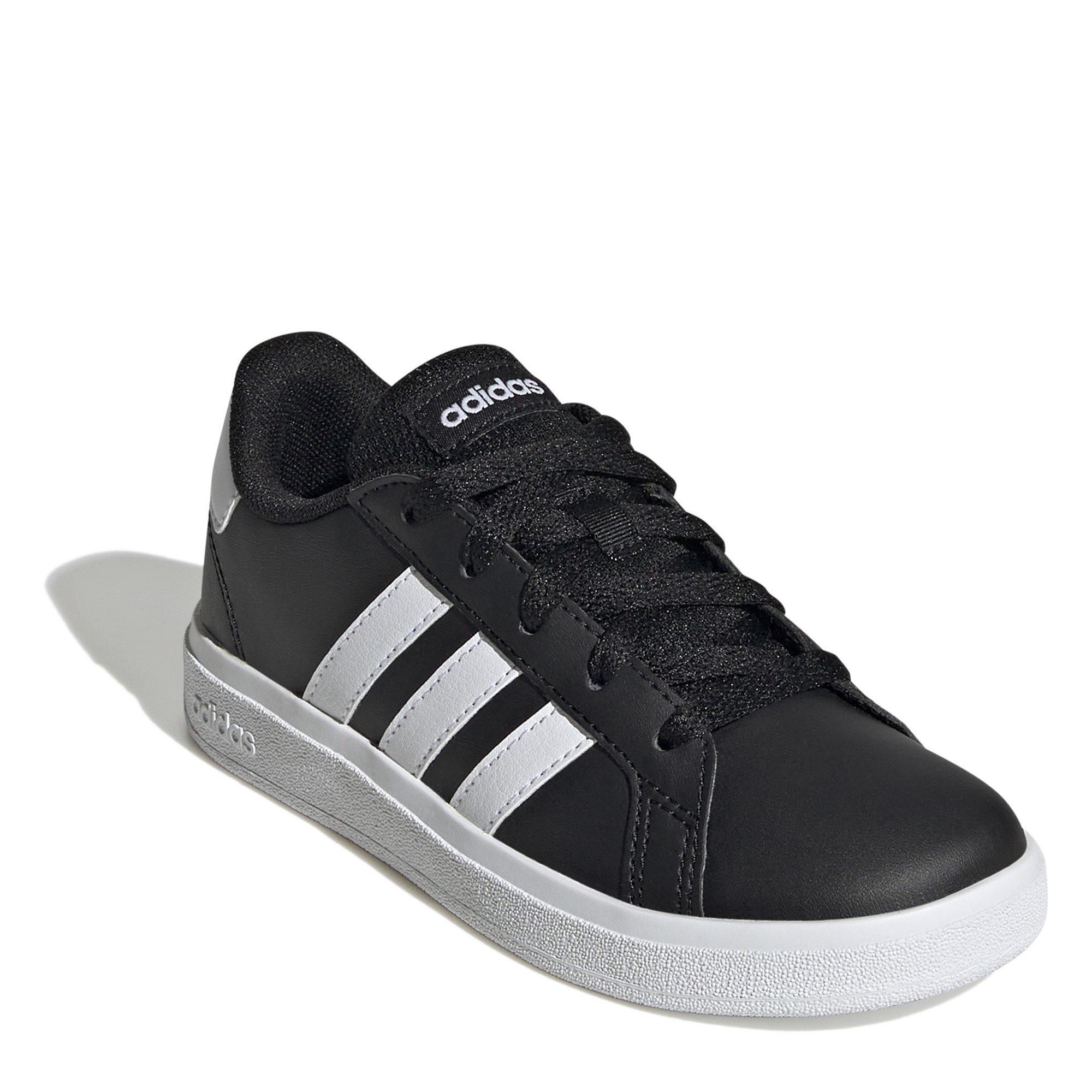 Core Black / Cl - adidas - Grand Court Lifestyle Tennis Lace-Up Shoes Kids - 3