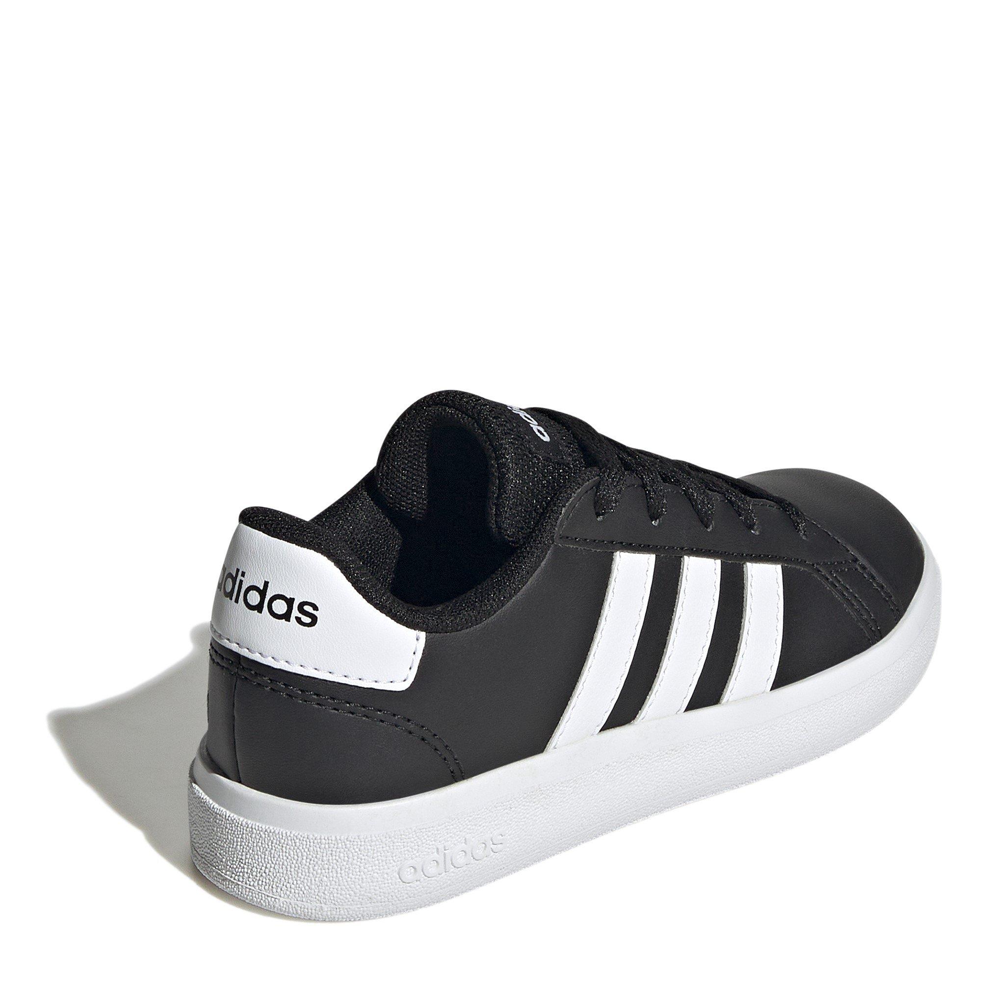 Core Black / Cl - adidas - Grand Court Lifestyle Tennis Lace-Up Shoes Kids - 4