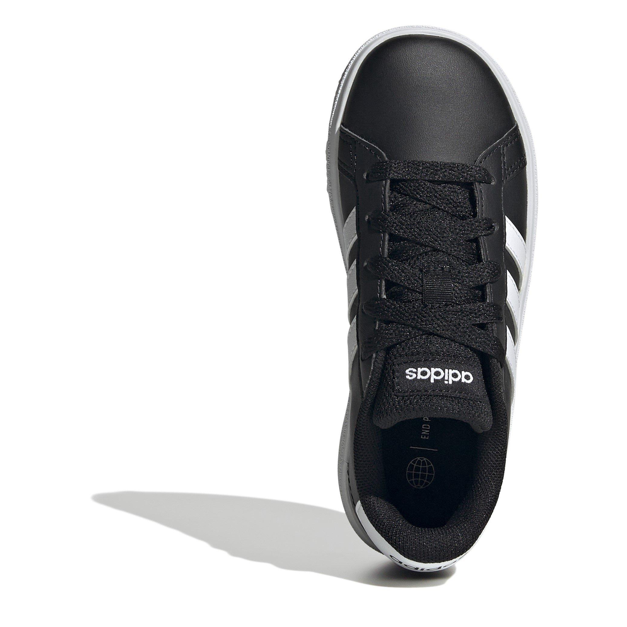 Core Black / Cl - adidas - Grand Court Lifestyle Tennis Lace-Up Shoes Kids - 5