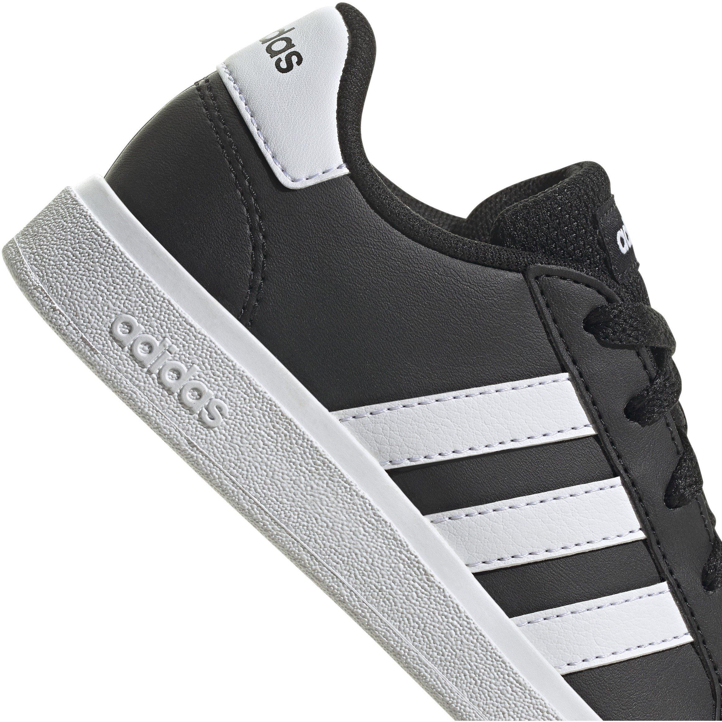 Core Black / Cl - adidas - Grand Court Lifestyle Tennis Lace-Up Shoes Kids - 8