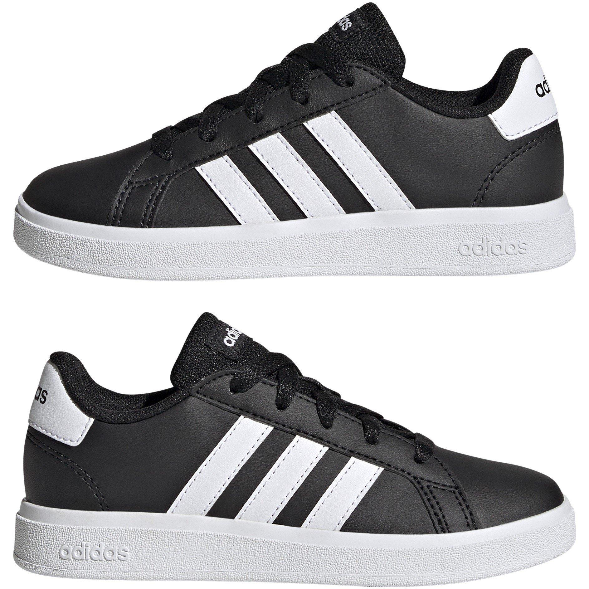 Core Black / Cl - adidas - Grand Court Lifestyle Tennis Lace-Up Shoes Kids - 9