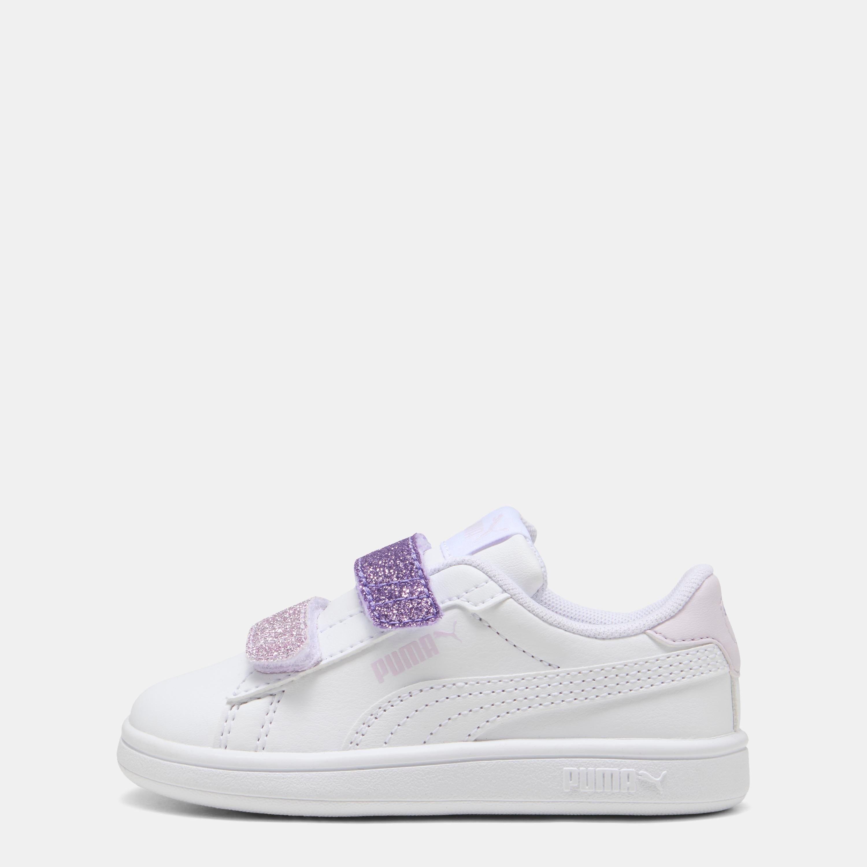 White Pink - Puma - Puma Smash 3.0 Glitter Trainers - 1