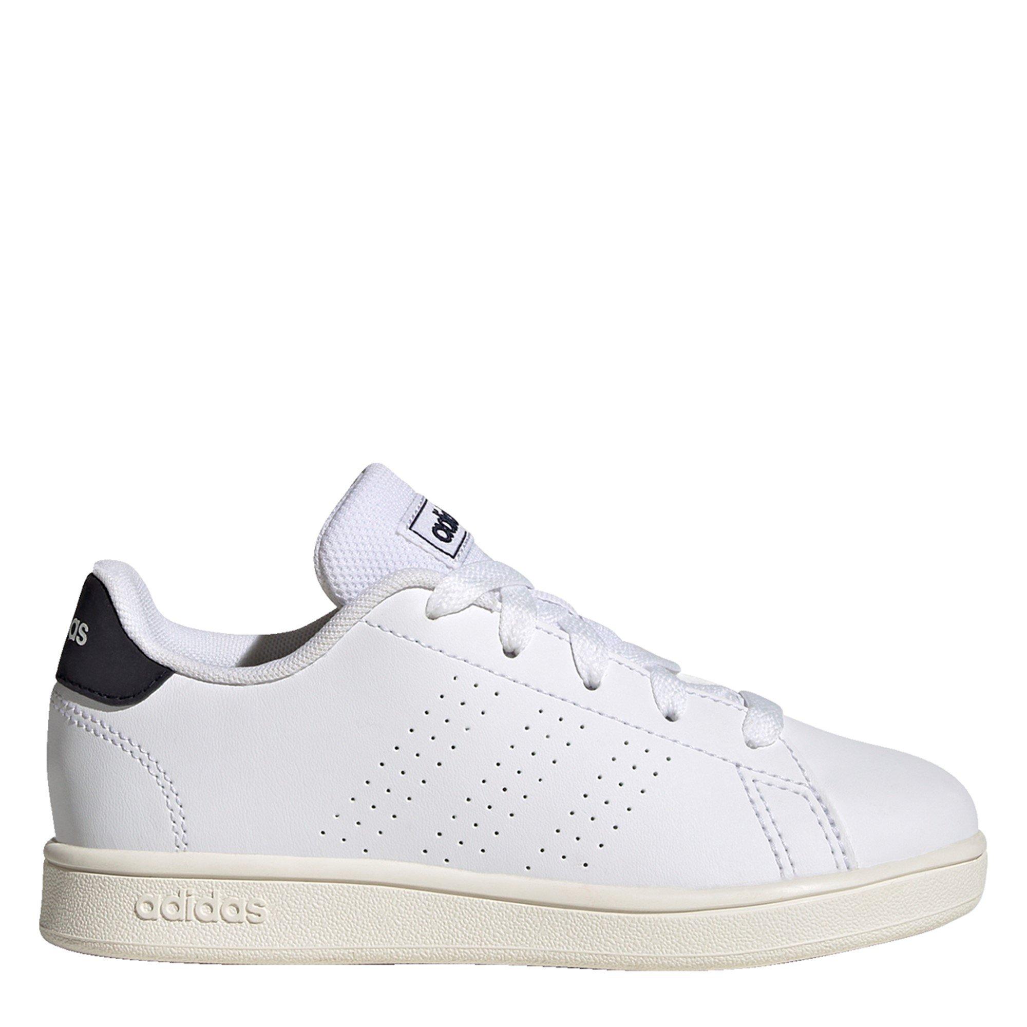 Adidas Boys Advantage Lifestyle Court Lace Shoes Kids - Cloud White / L - 3 (35.5)