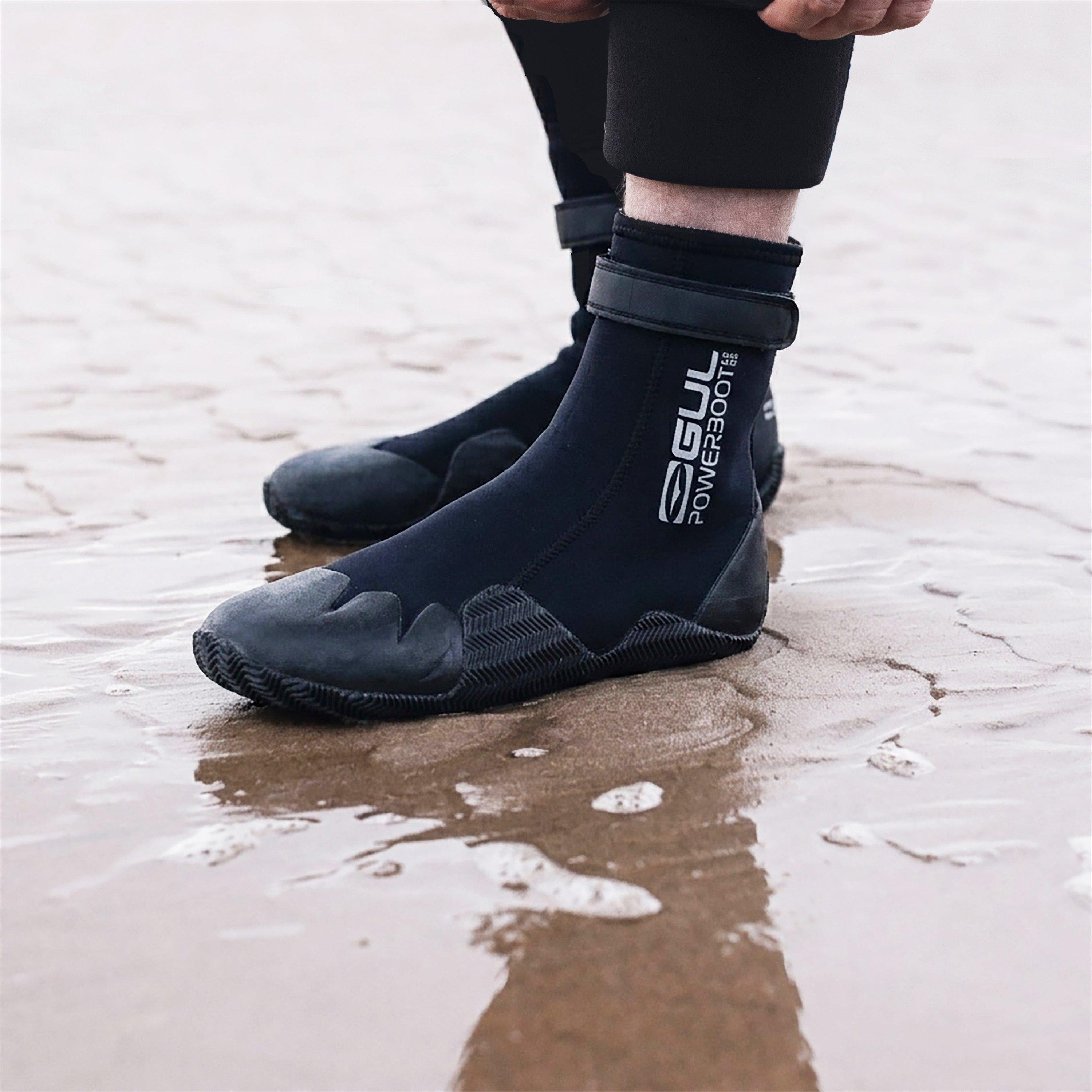 Black - Gul - 5MM POWERBOOT BLINDSTITCHED WETSUIT BOOT - 10