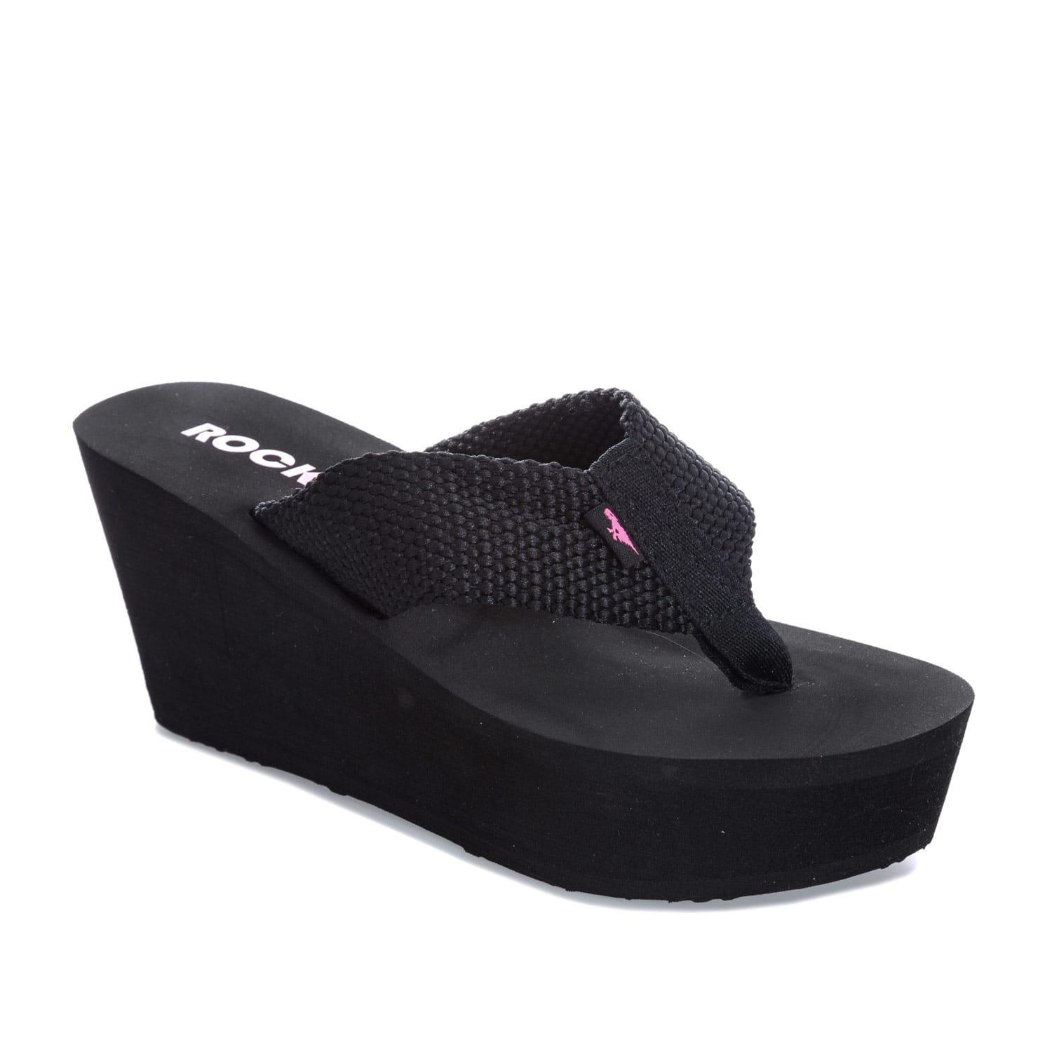 Black - Rocket Dog - Diver Wedge Sandals - 2