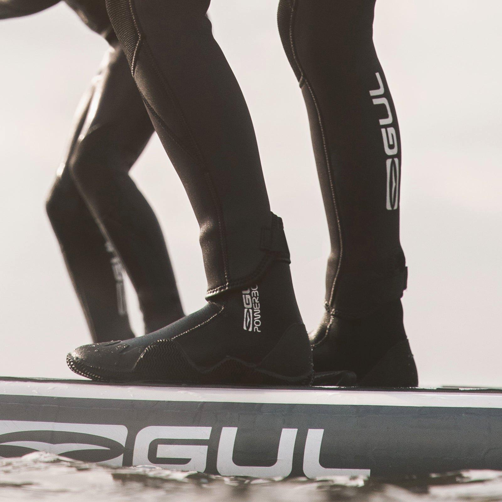 Black - Gul - JUNIOR 5MM  POWERBOOT BLINDSTITCHED WETSUIT BOOT - 8