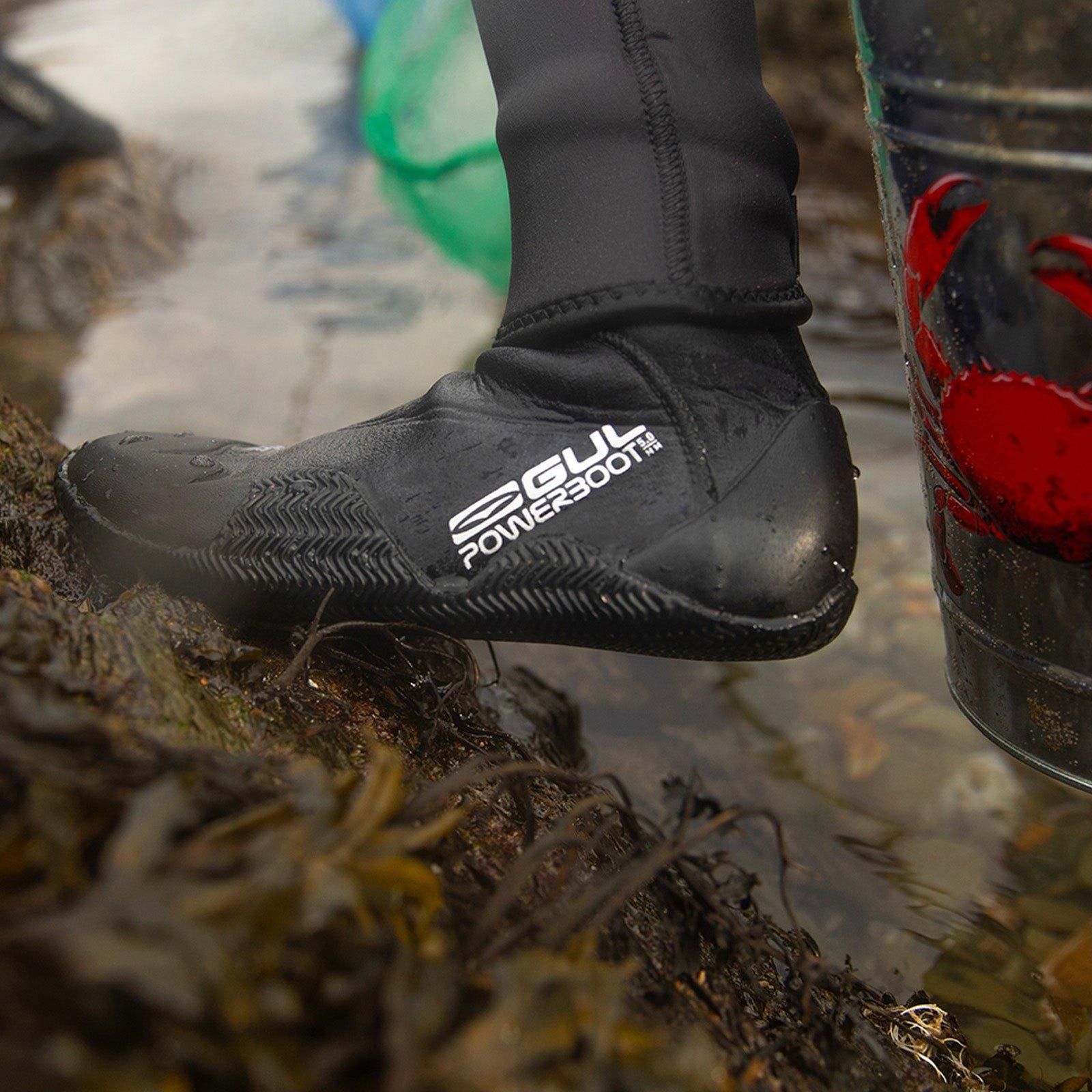 Black - Gul - JUNIOR 5MM  POWERBOOT BLINDSTITCHED WETSUIT BOOT - 9