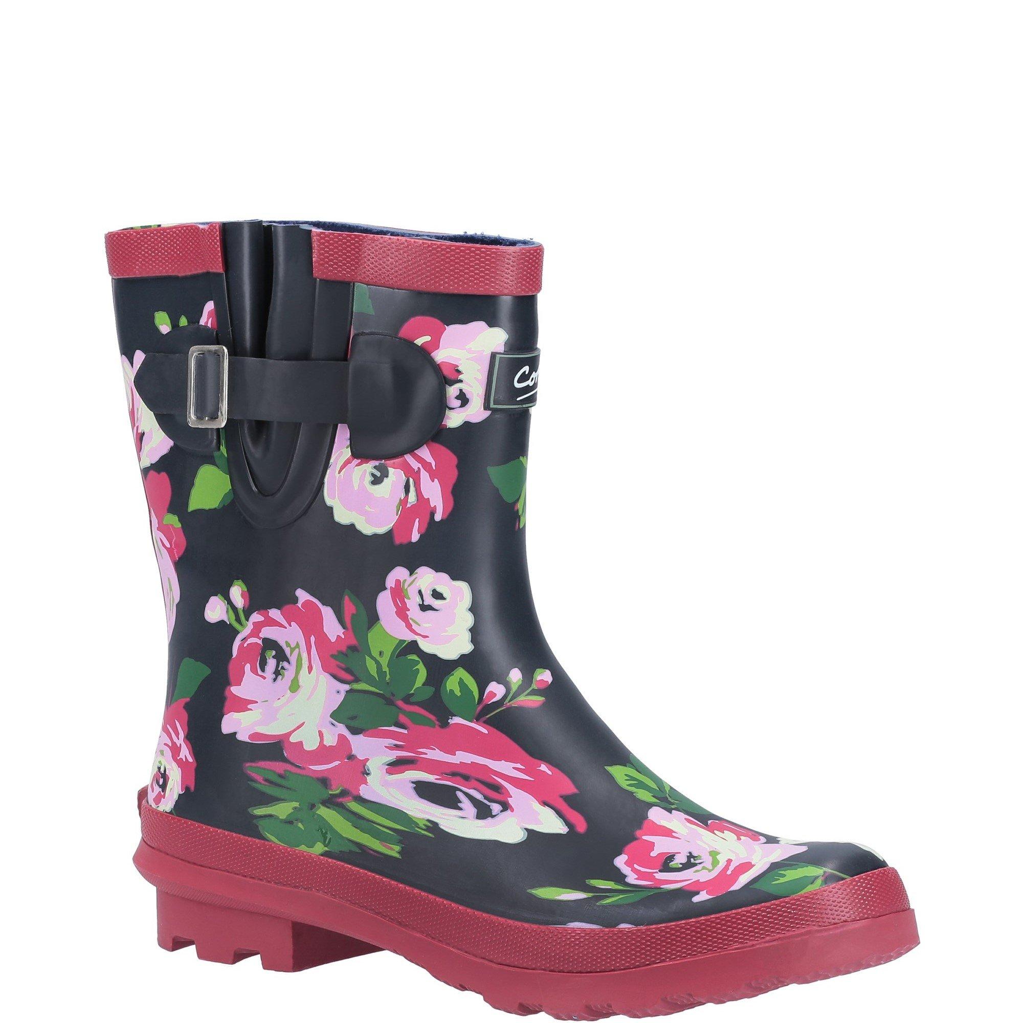 Black - Cotswold - Paxford Elasticated Mid Calf Wellington Boot - 2