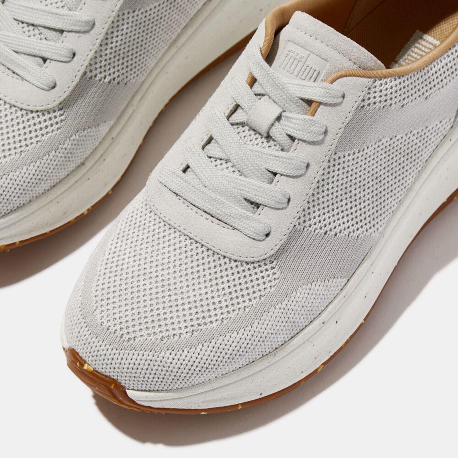 Grey - FitFlop - F-Mode Knit Flatform Trainers - 4