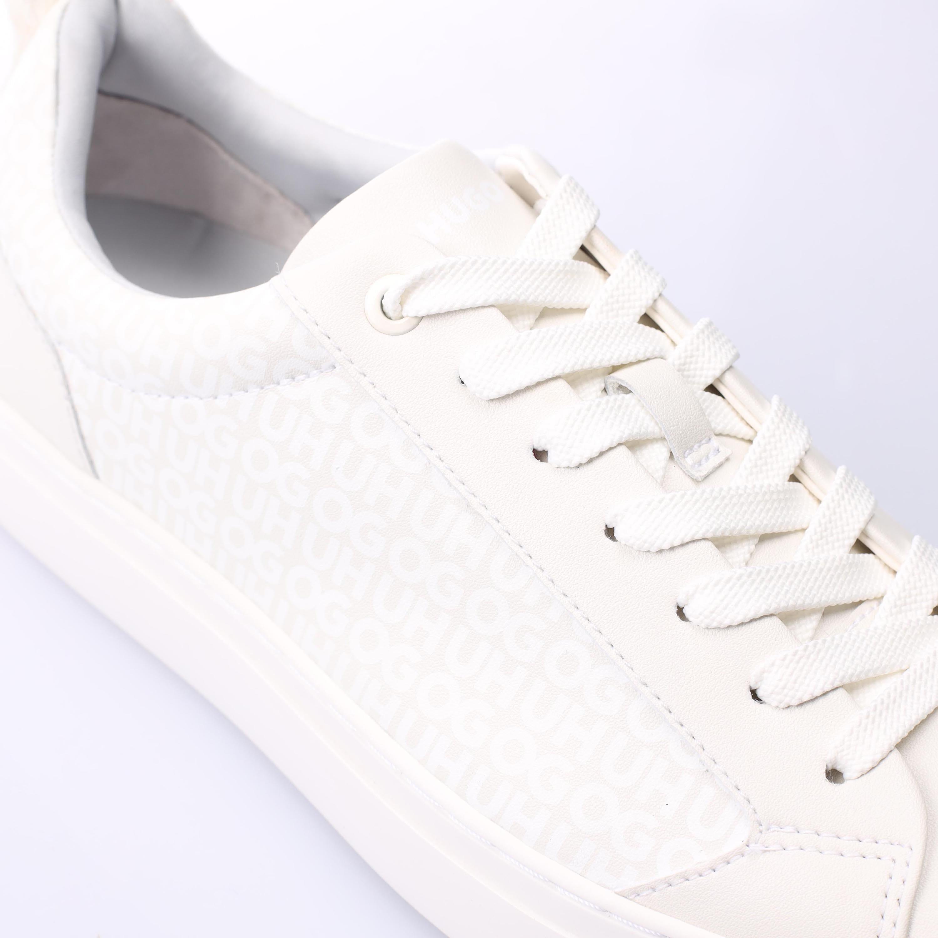 White - Hugo - Morrie Tonal Monogram Trainers - 5