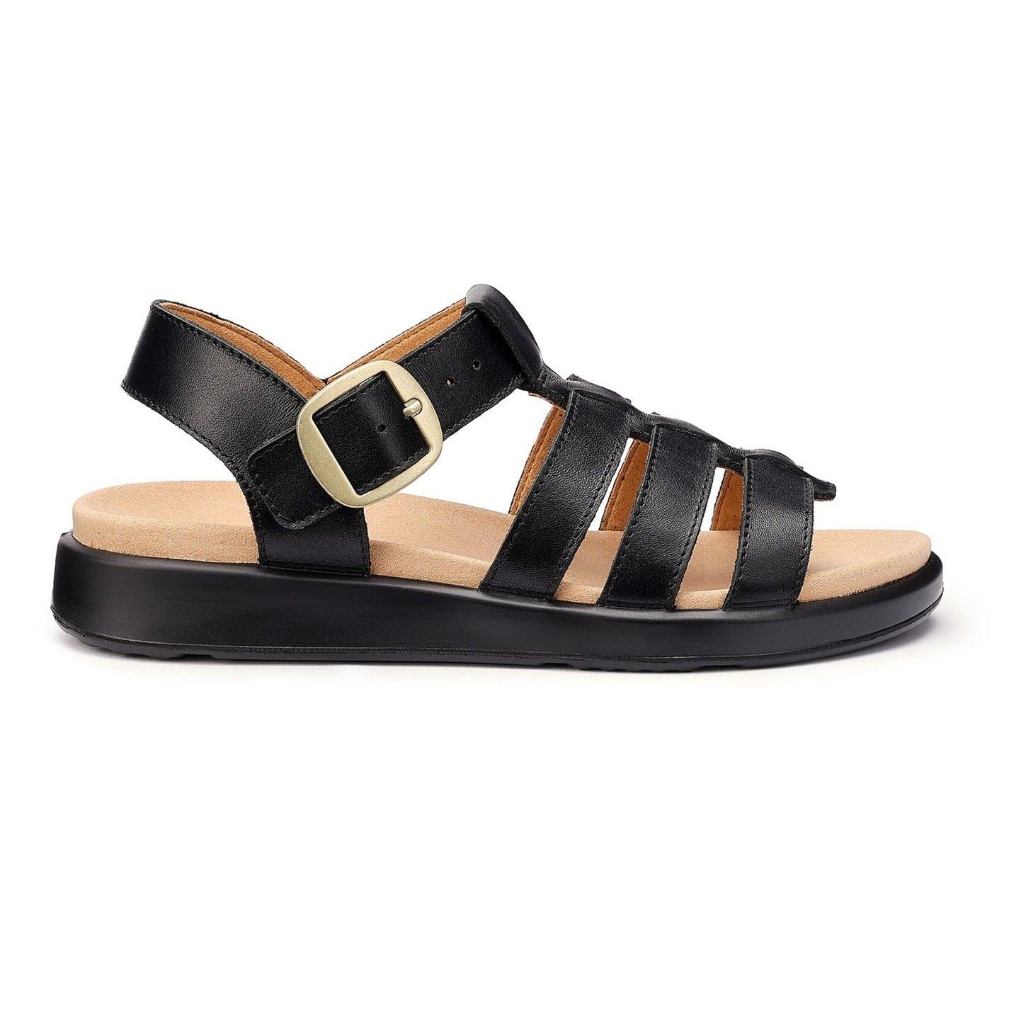 Black - Hotter - Alanya Sandals Wide Fit - 1