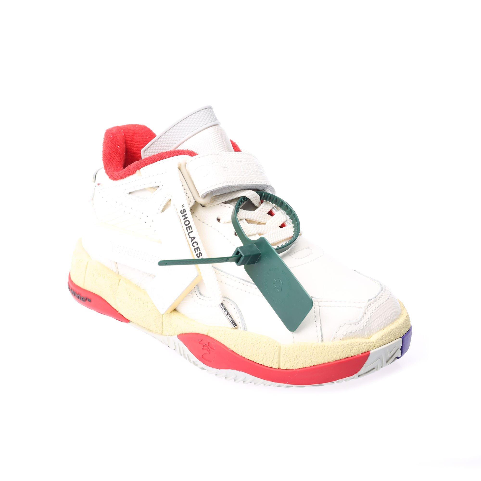 White Red - Off White - Low Top Puzzle Couture Trainers - 2