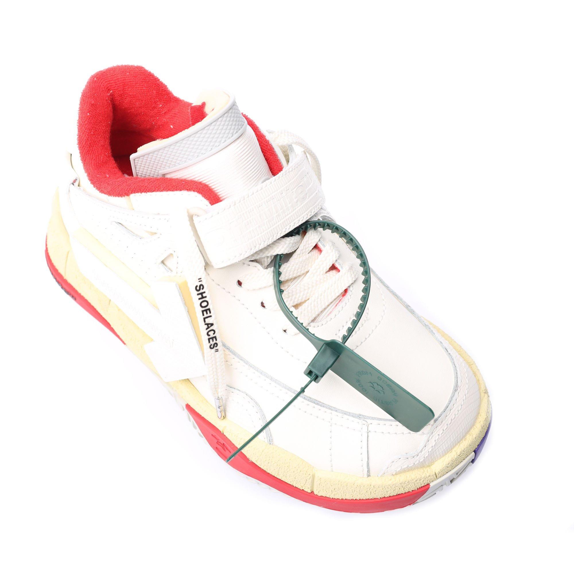 White Red - Off White - Low Top Puzzle Couture Trainers - 5