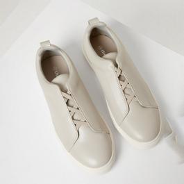 Threadbare Faux Leather Elastic Lace Slip On Trainers
