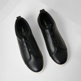 Threadbare Faux Leather Elastic Lace Slip On Trainers