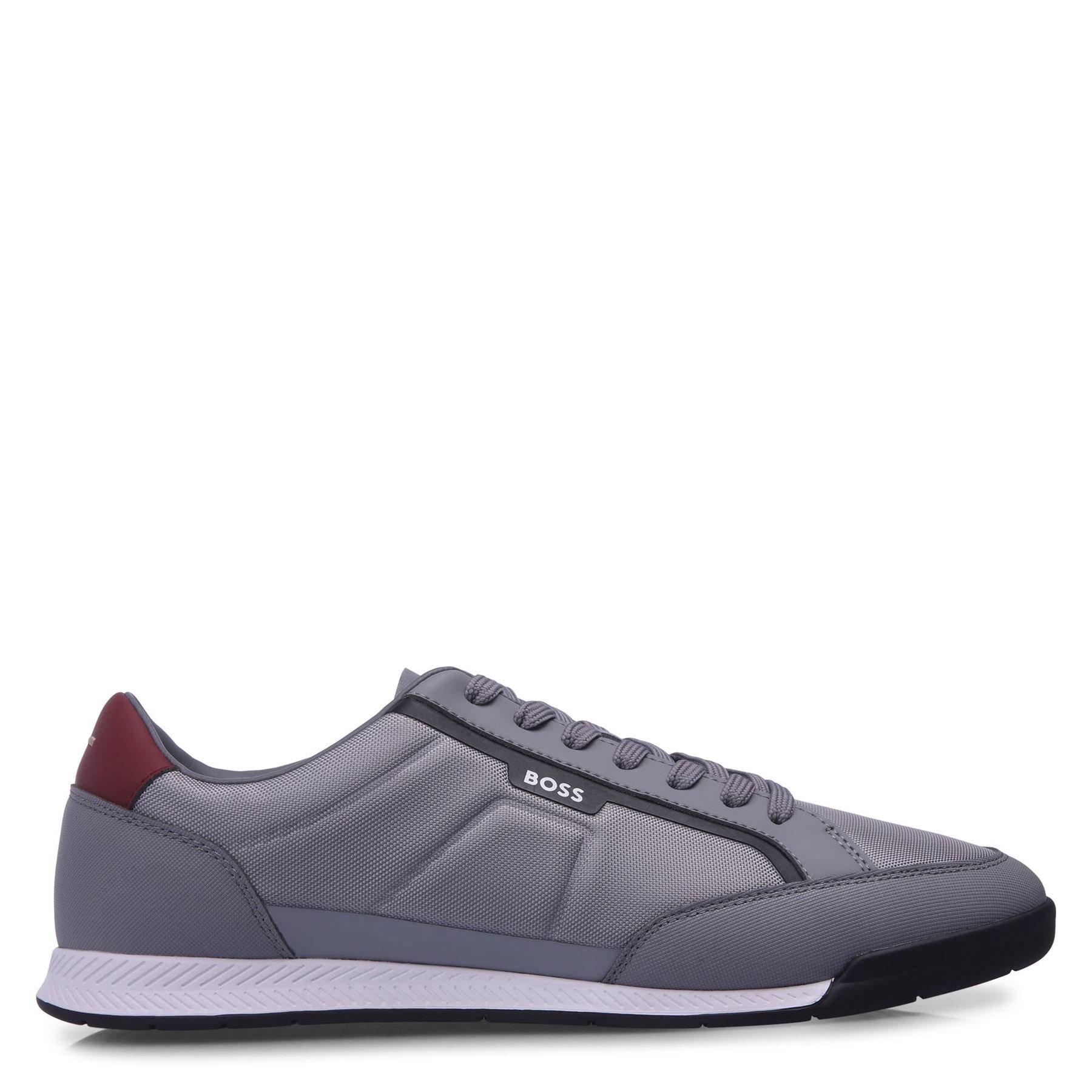 Grey - Boss - Nitan Mixed Material Trainers - 1
