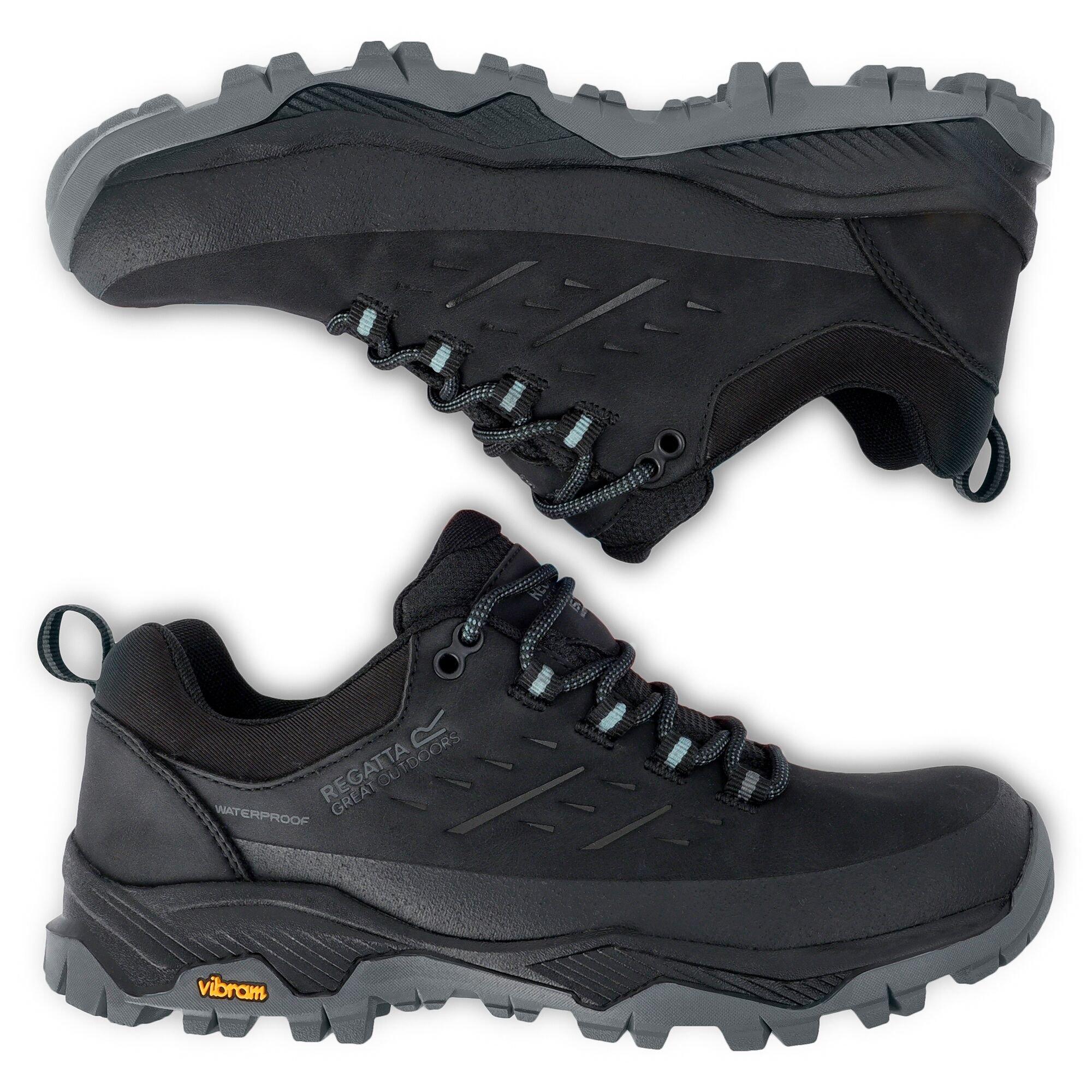 Black/Green Haz - Regatta - Womens Blake Low Waterproof Trainers - 4