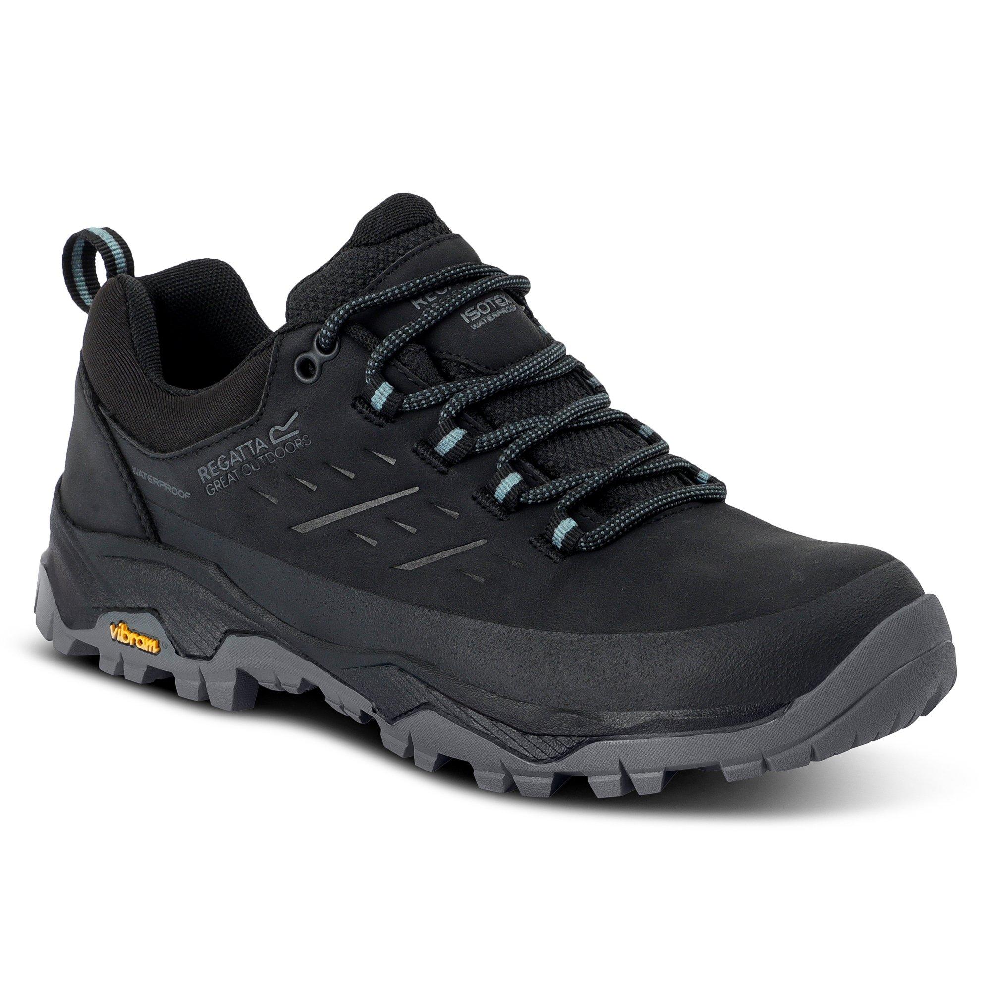 Black/Green Haz - Regatta - Womens Blake Low Waterproof Trainers - 5