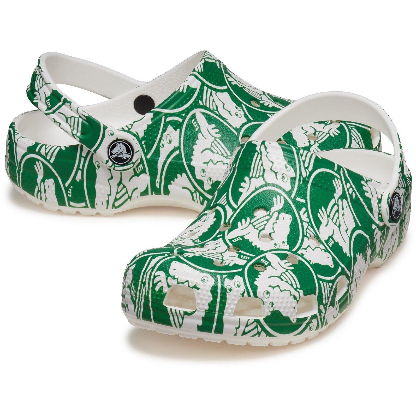 Green - Crocs - Kids' Classic Graphic Clogs - 3