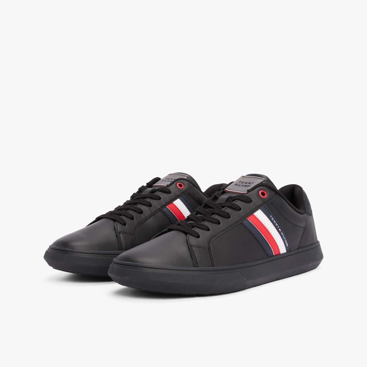 Black - Tommy Hilfiger - Essential Leather Cupsole Trainers - 2