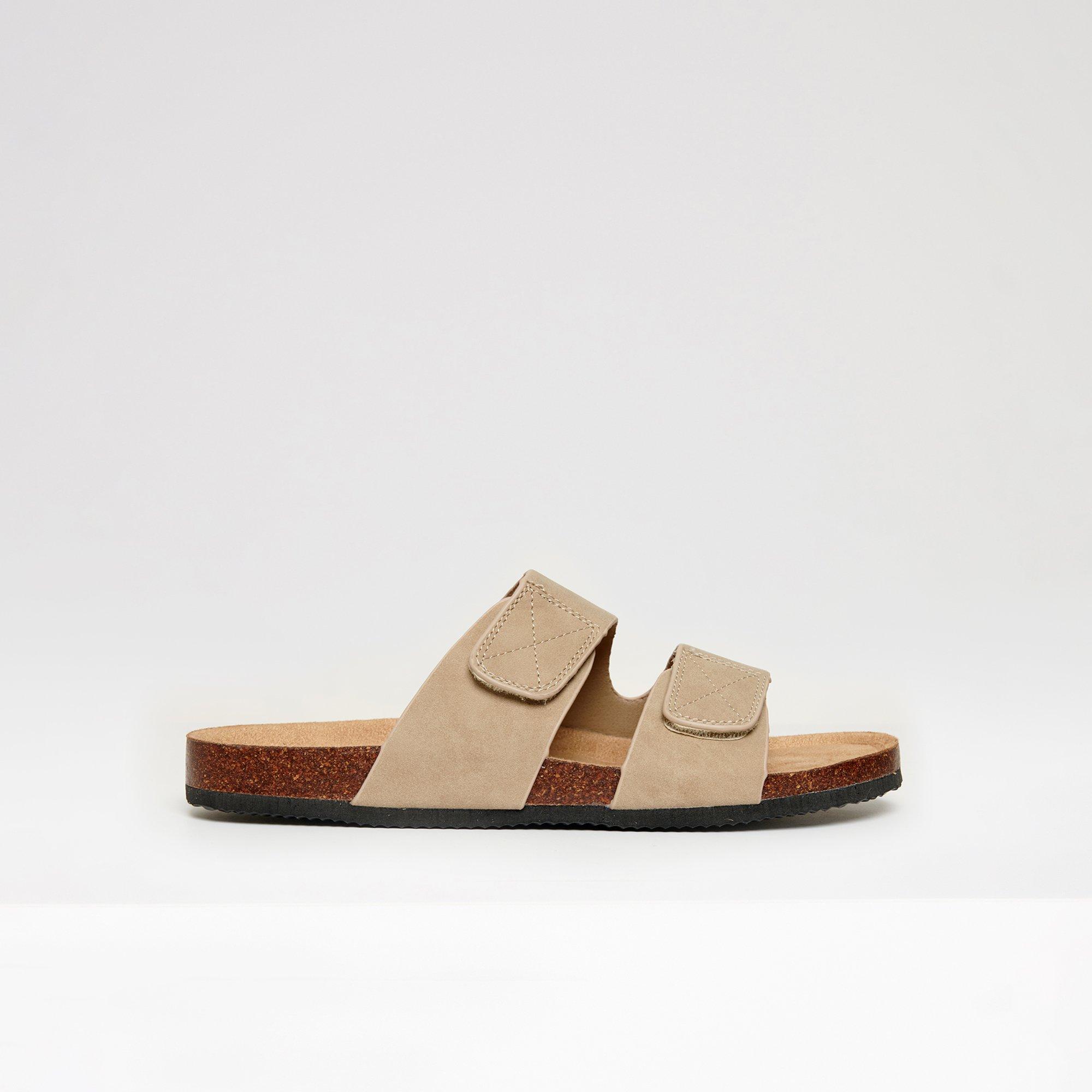 Beige - Threadbare - Faux Suede Two Strap Sandals - 3