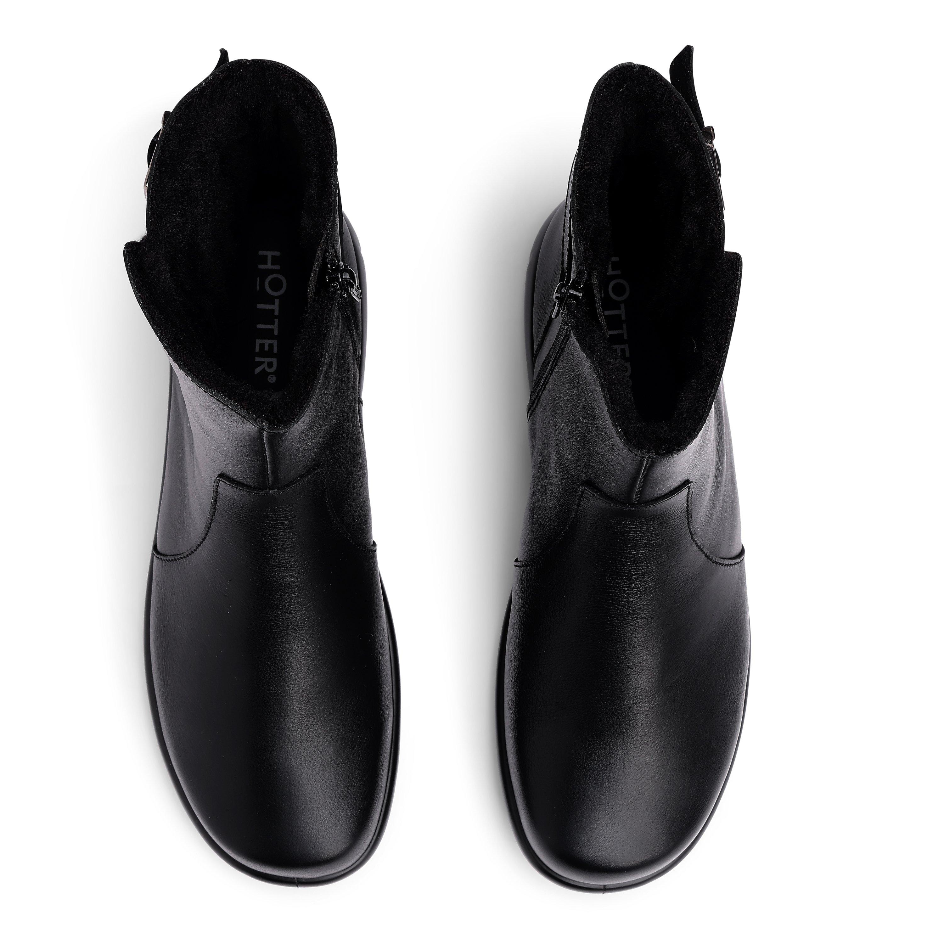 Black - Hotter - Rustle Wide Fit Ankle Boots - 3