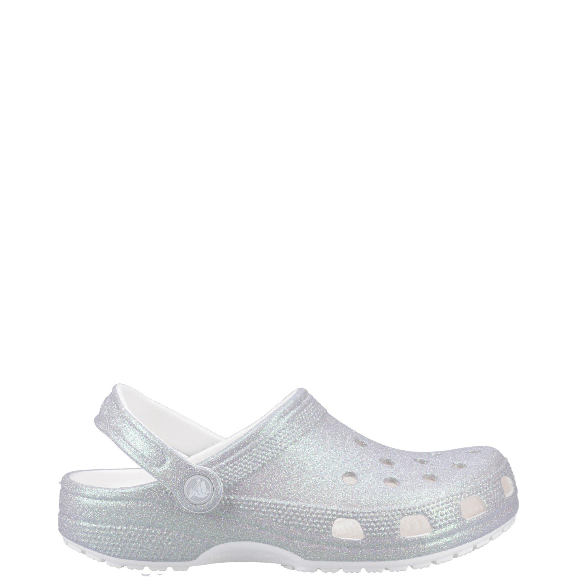 White - Crocs - Women's Classic Glitter Clogs - 1