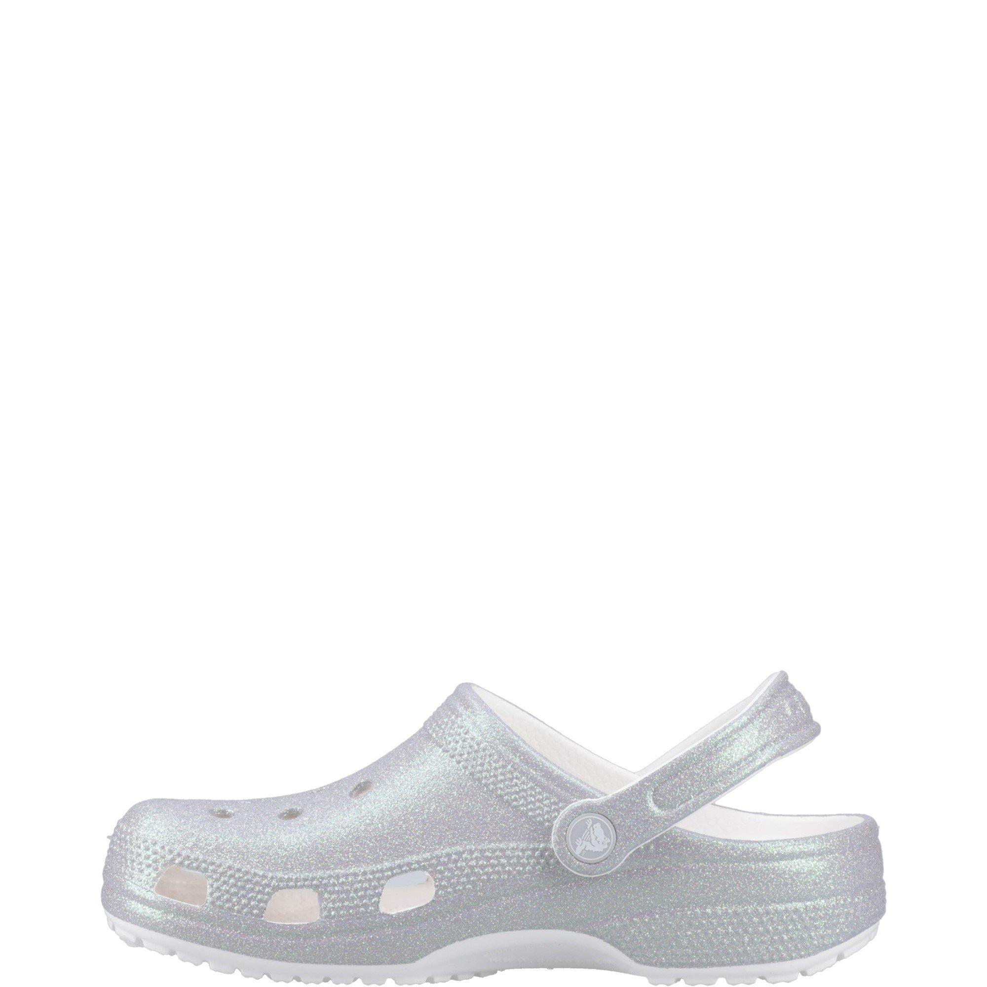 White - Crocs - Women's Classic Glitter Clogs - 4