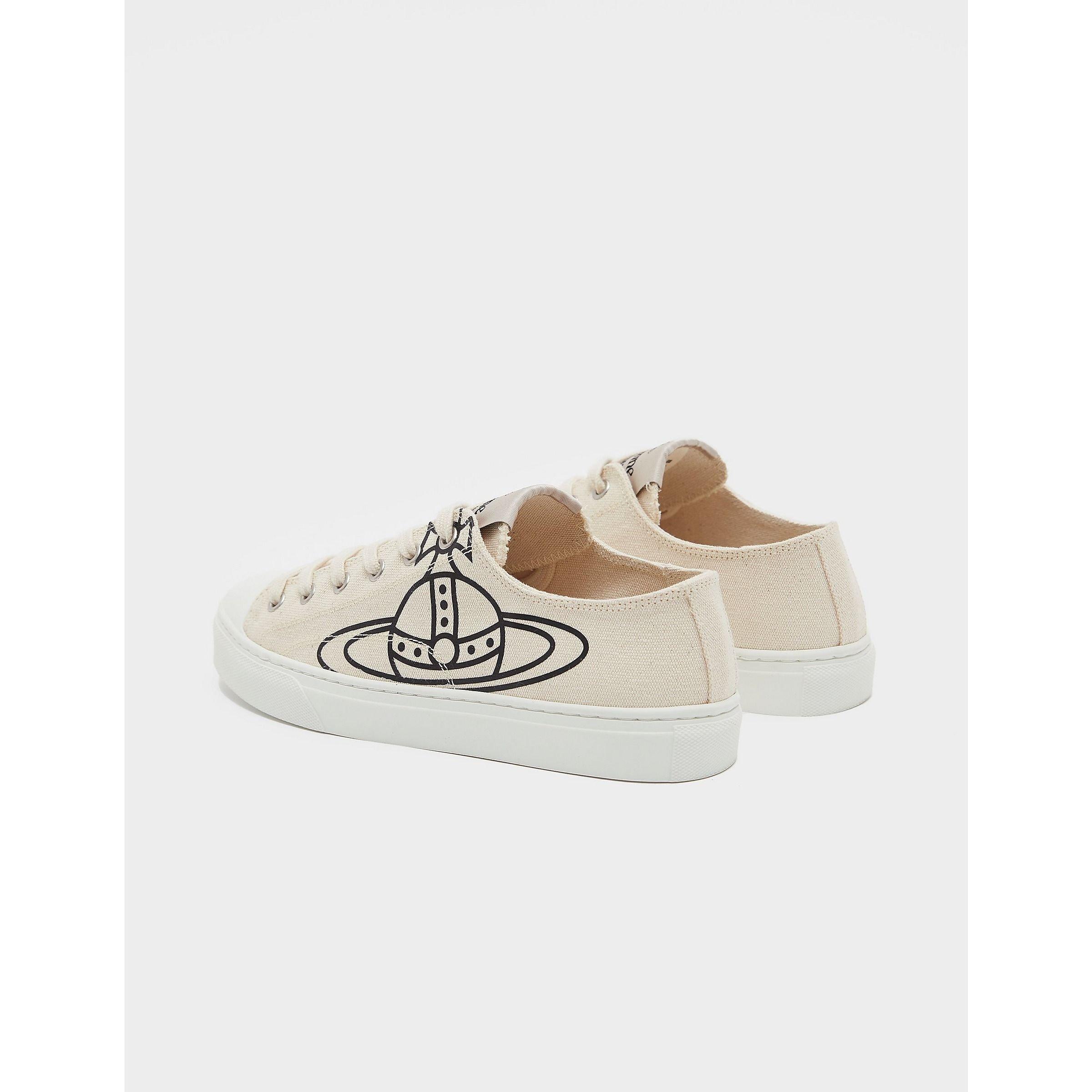 Beige - Vivienne Westwood - Canvas Plimsole Low Top Trainers - 3