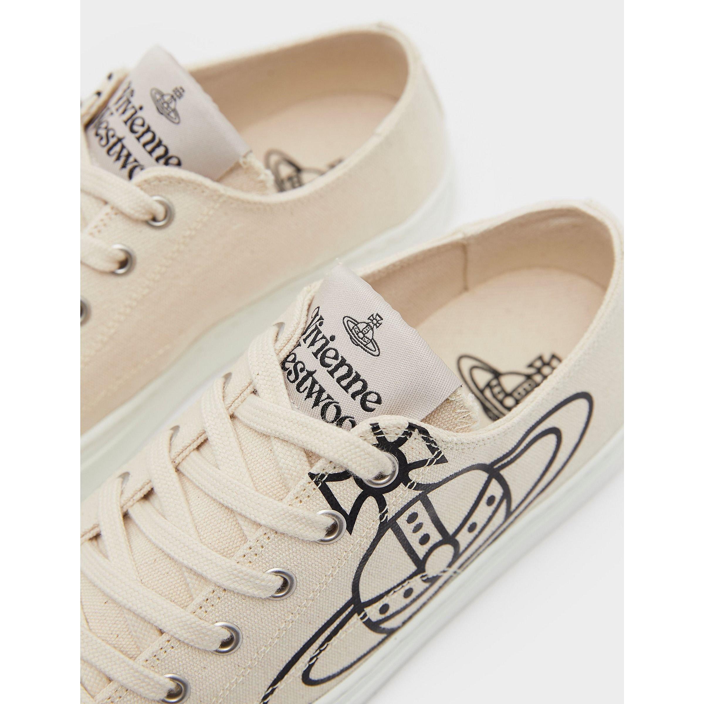Beige - Vivienne Westwood - Canvas Plimsole Low Top Trainers - 4