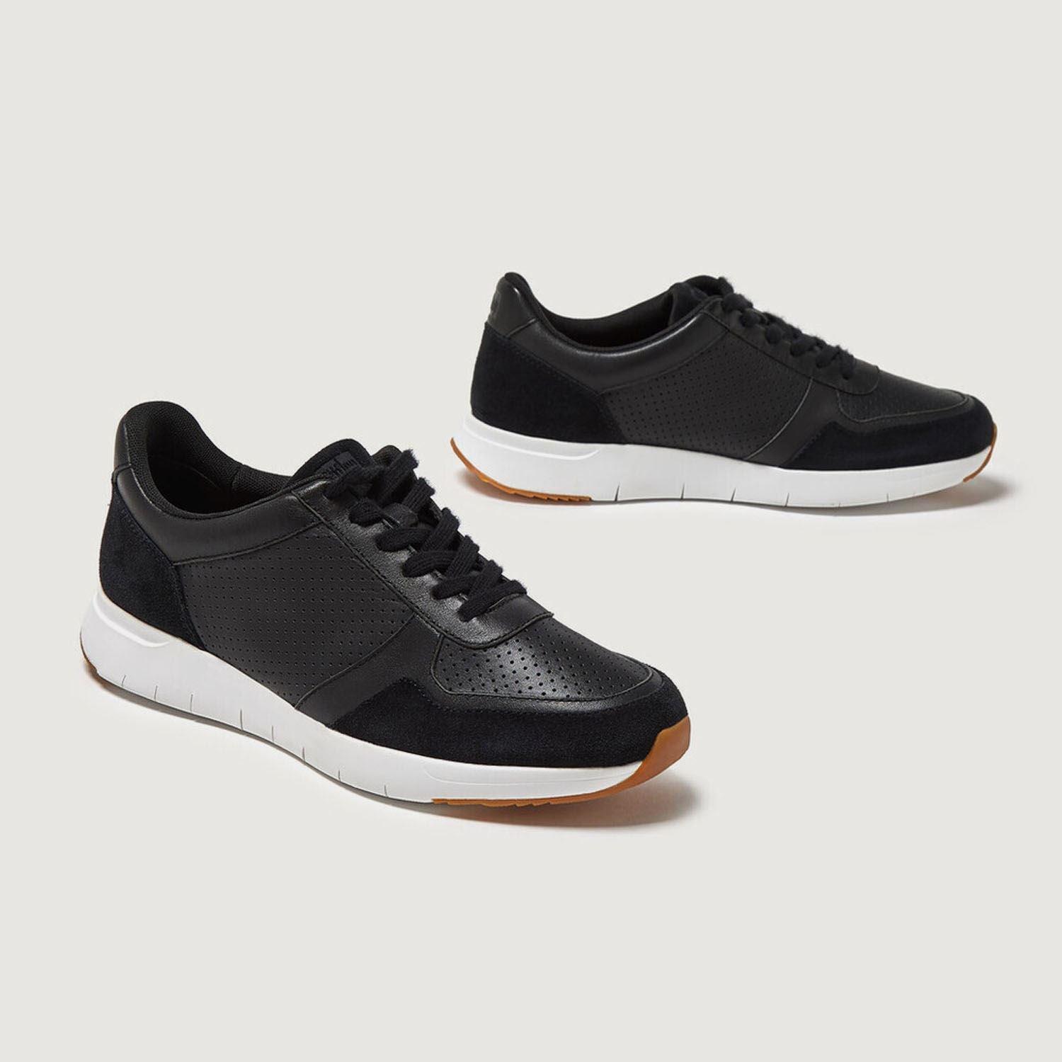 Schwarz - Fitflop - Anatomiflex Leather-Mix Trainers - 5