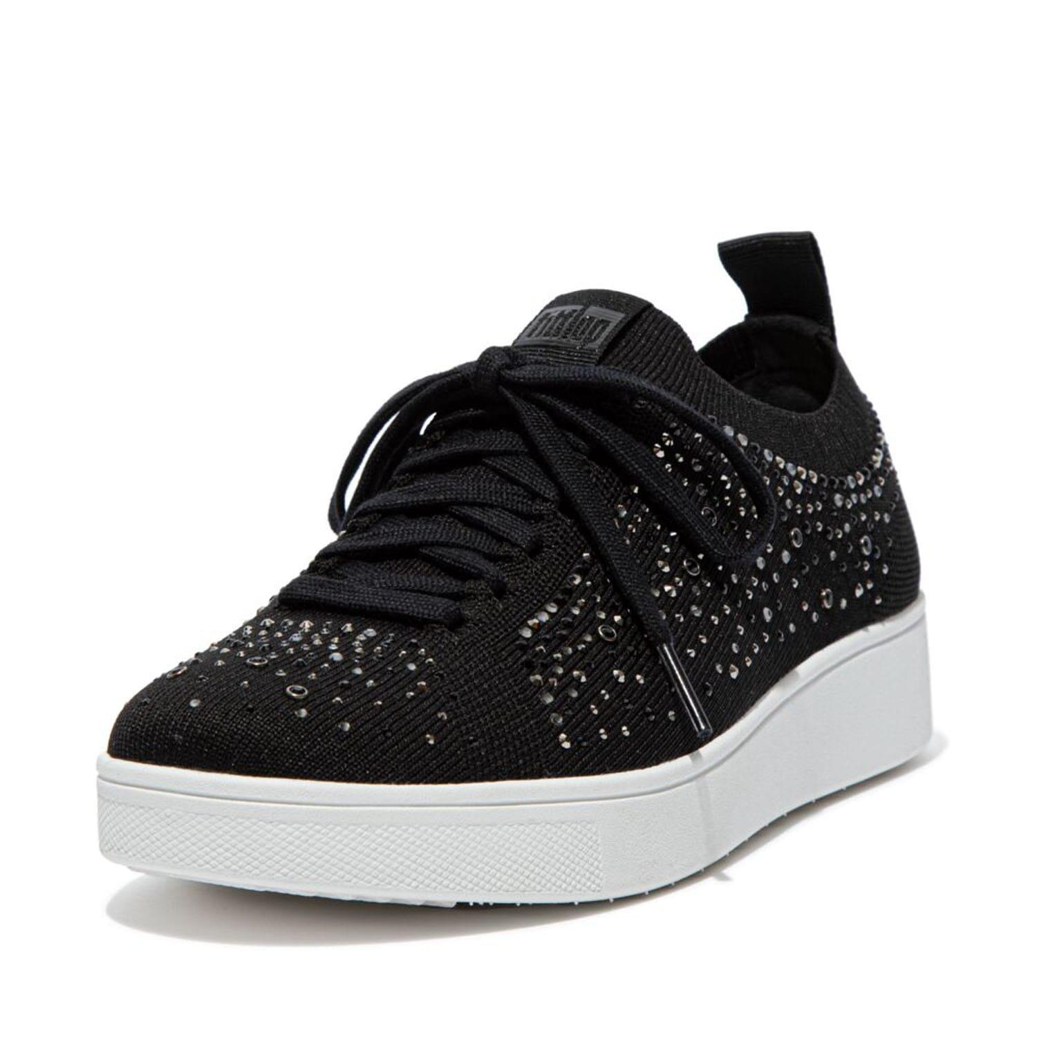 Black - Fitflop - Rally Ombre-Crystal Knit Trainers - 2